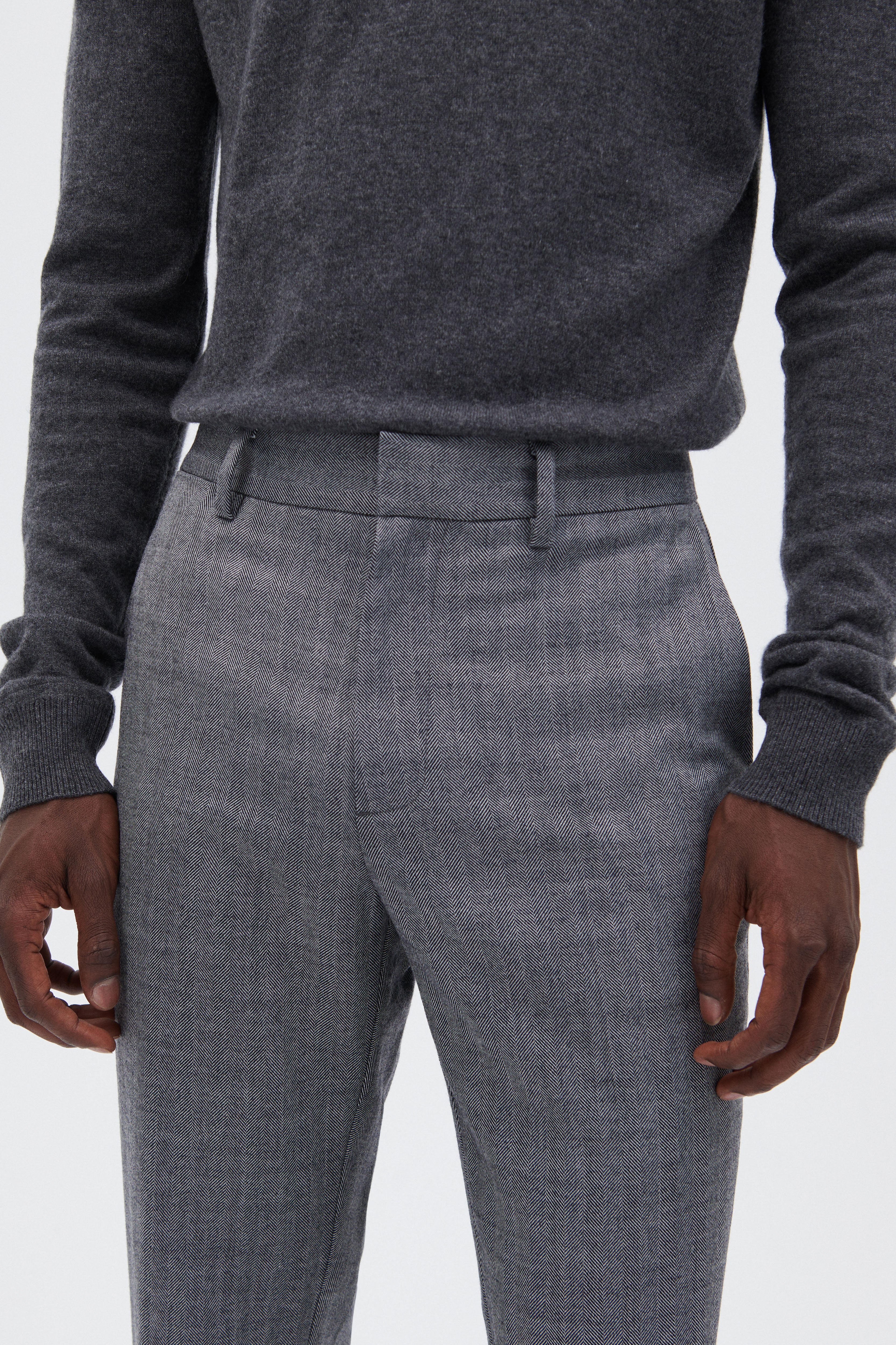 Pants with Herringbone Pattern