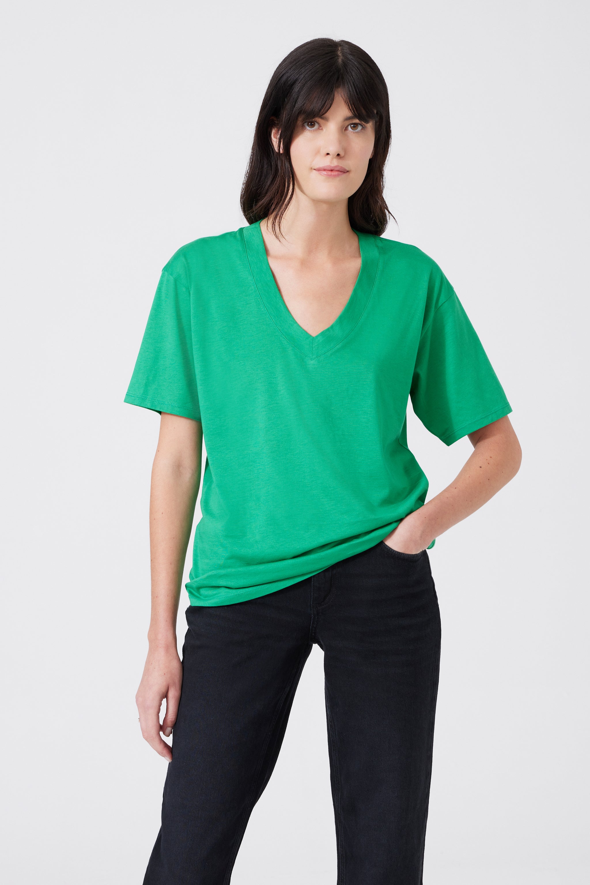 Pima Cotton V-neck T-Shirt 