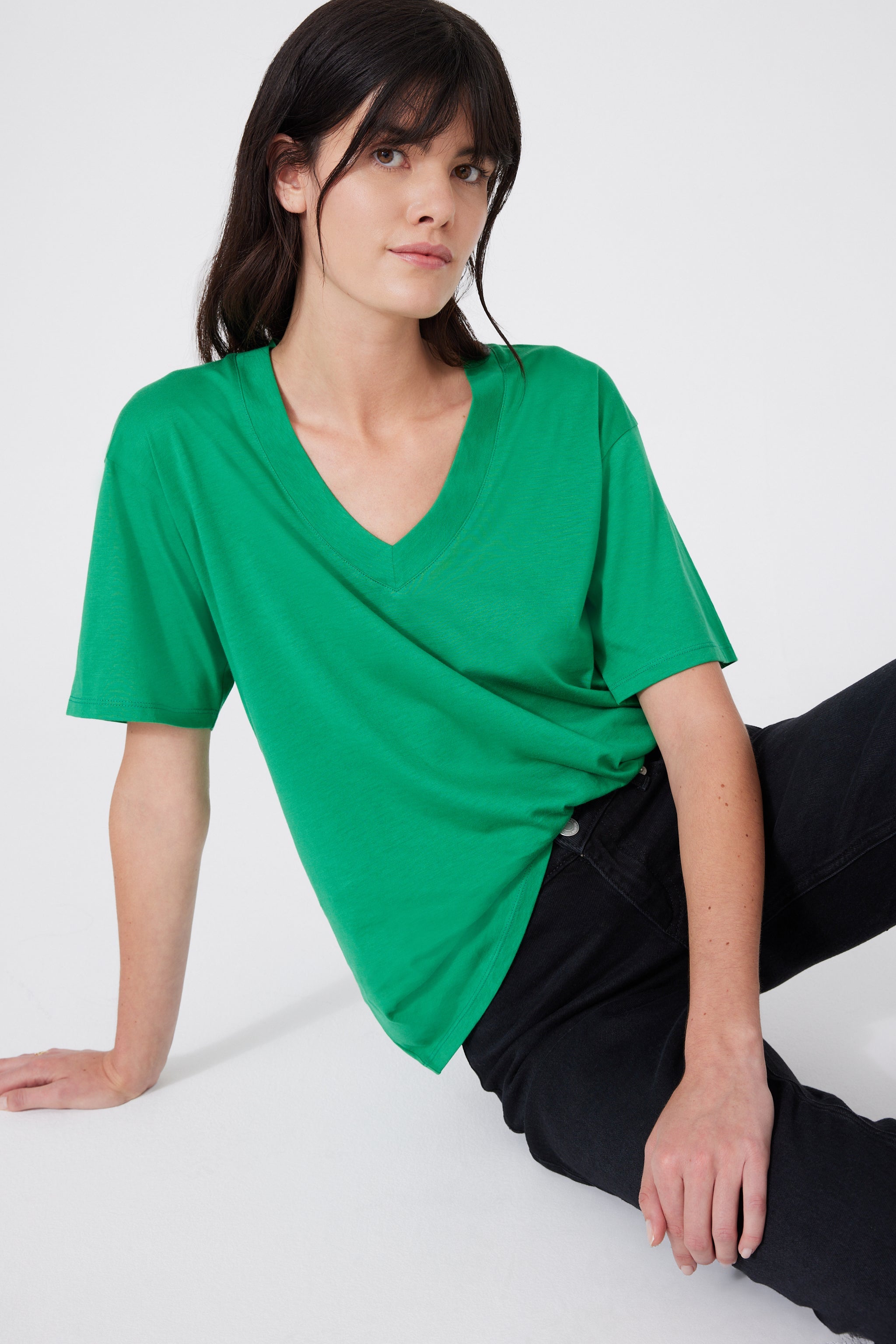 Pima Cotton V-neck T-Shirt 