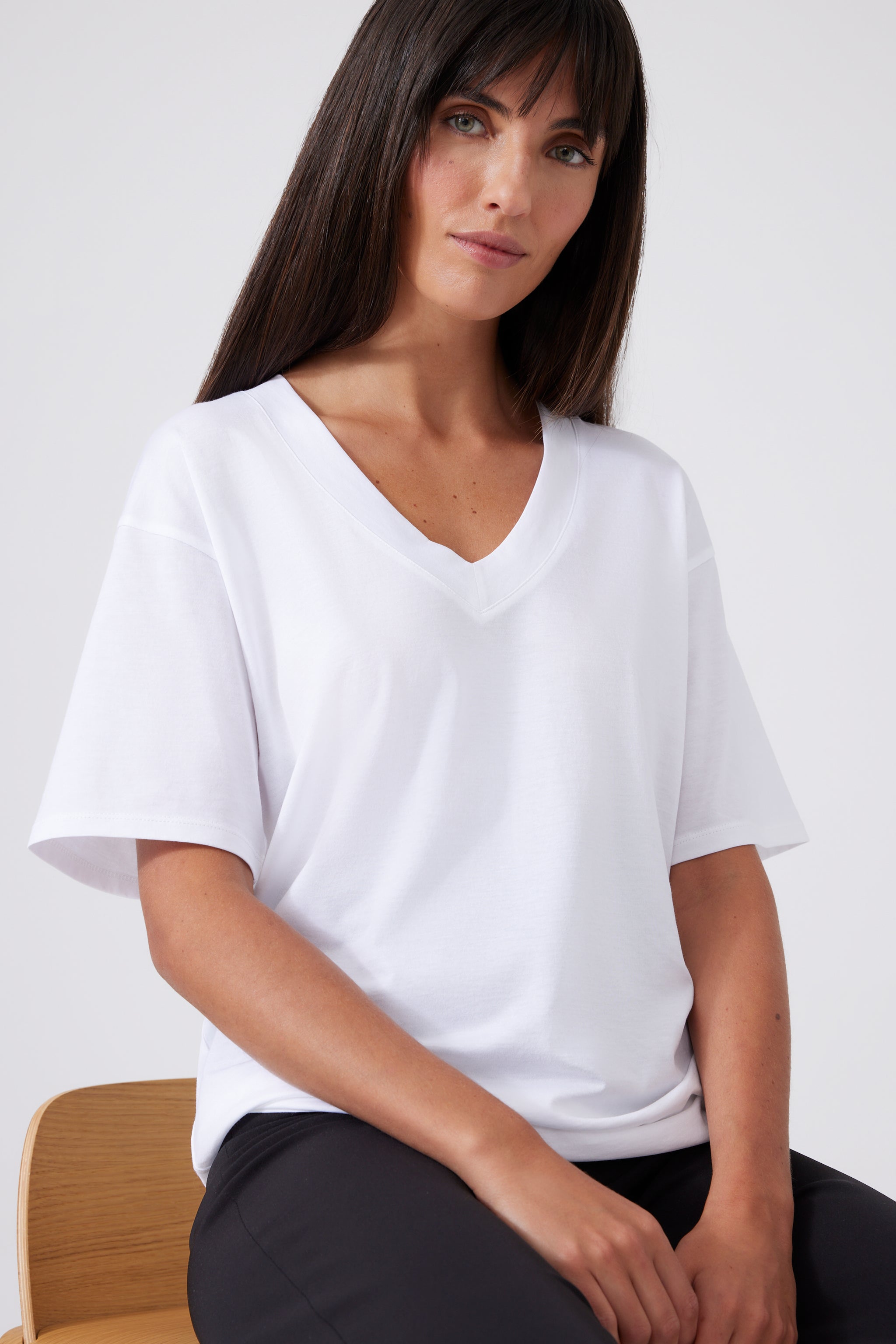 Pima Cotton V-neck T-Shirt 