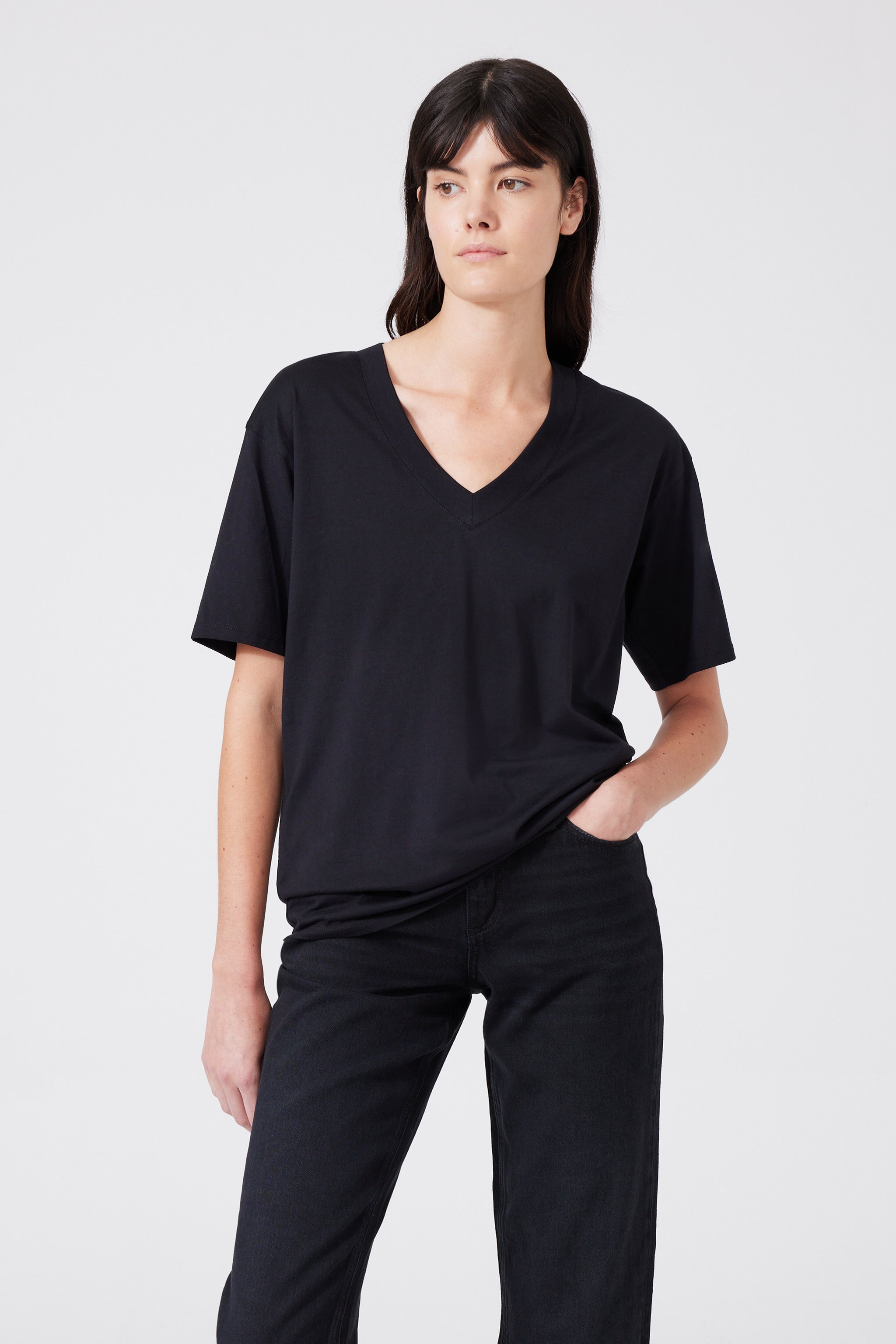 Pima Cotton V-neck T-Shirt 