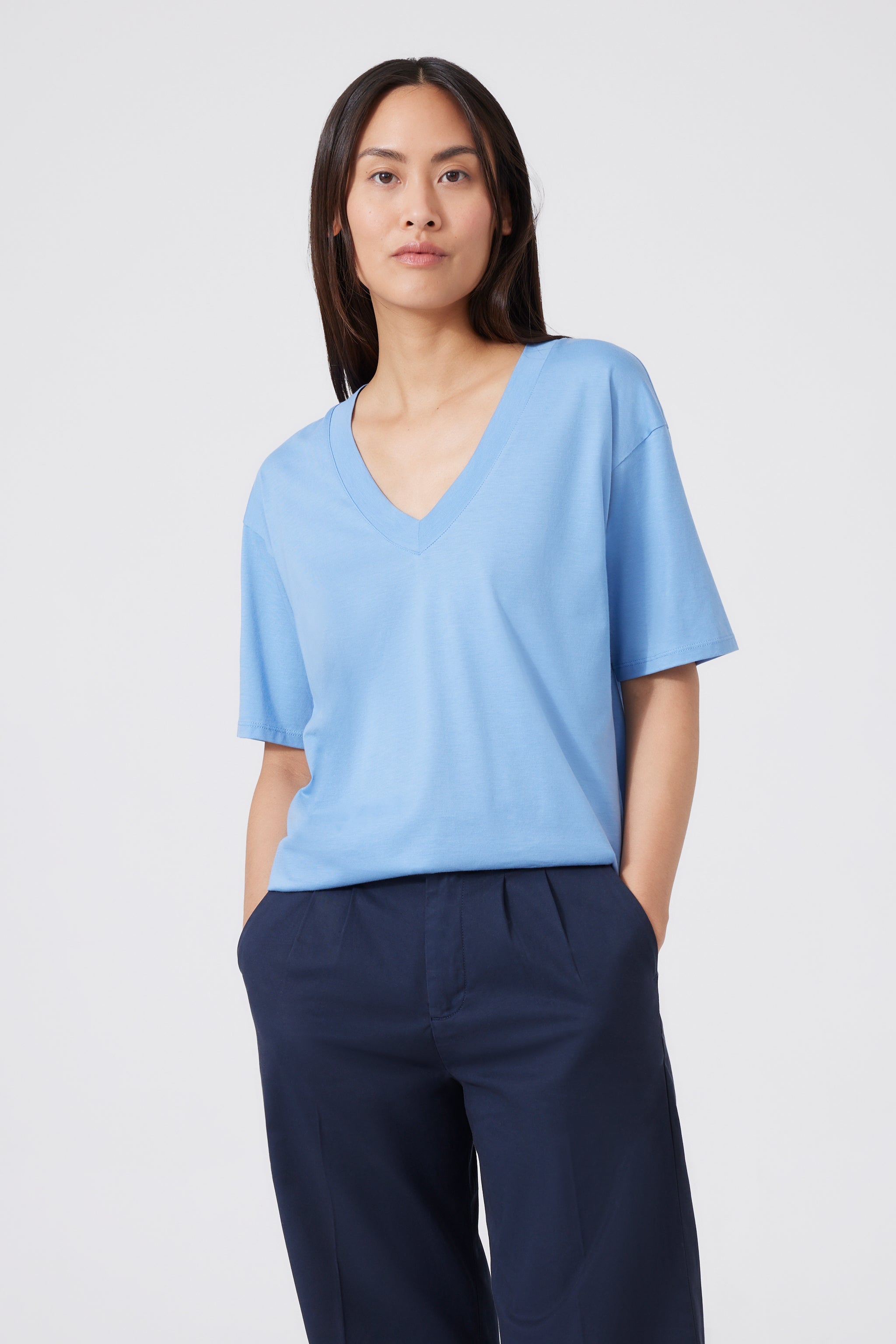 Pima Cotton V-neck T-Shirt 