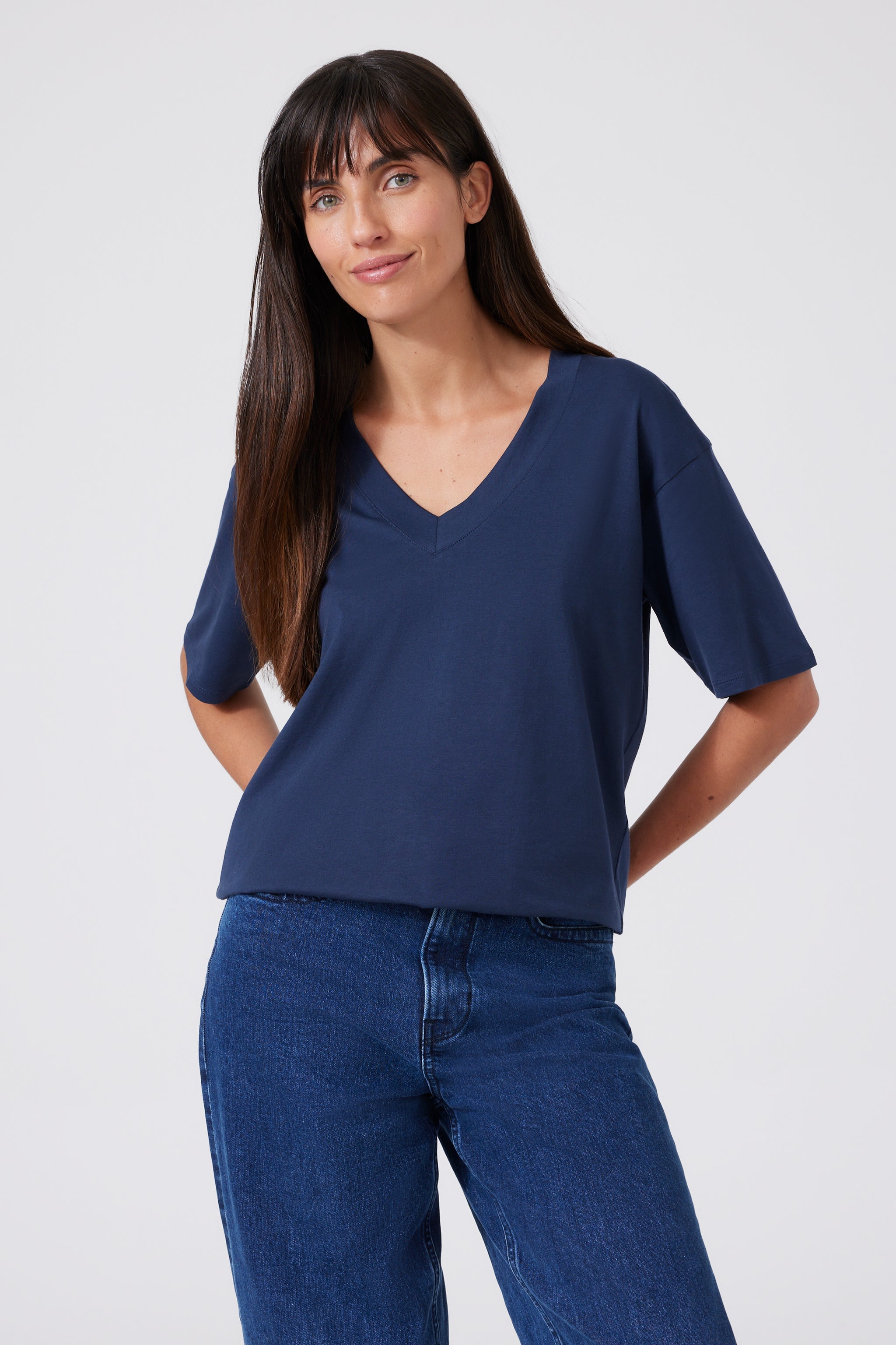 Pima Cotton V-neck T-Shirt 