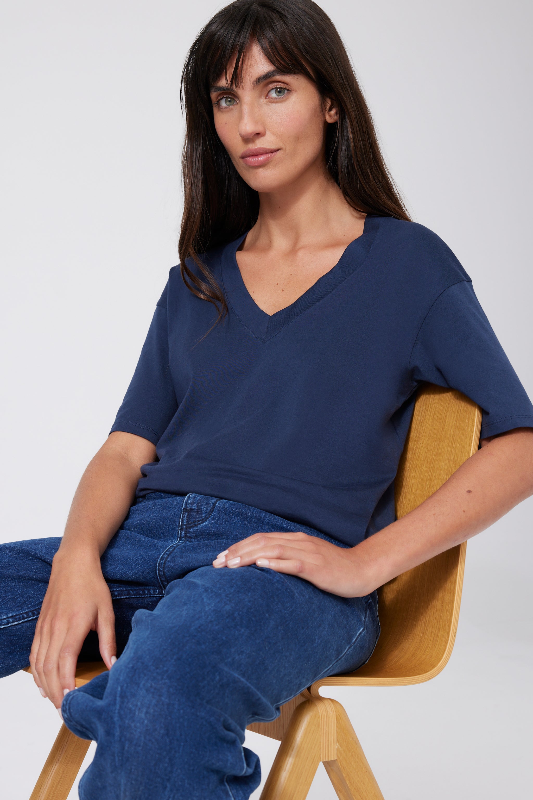 Pima Cotton V-neck T-Shirt 