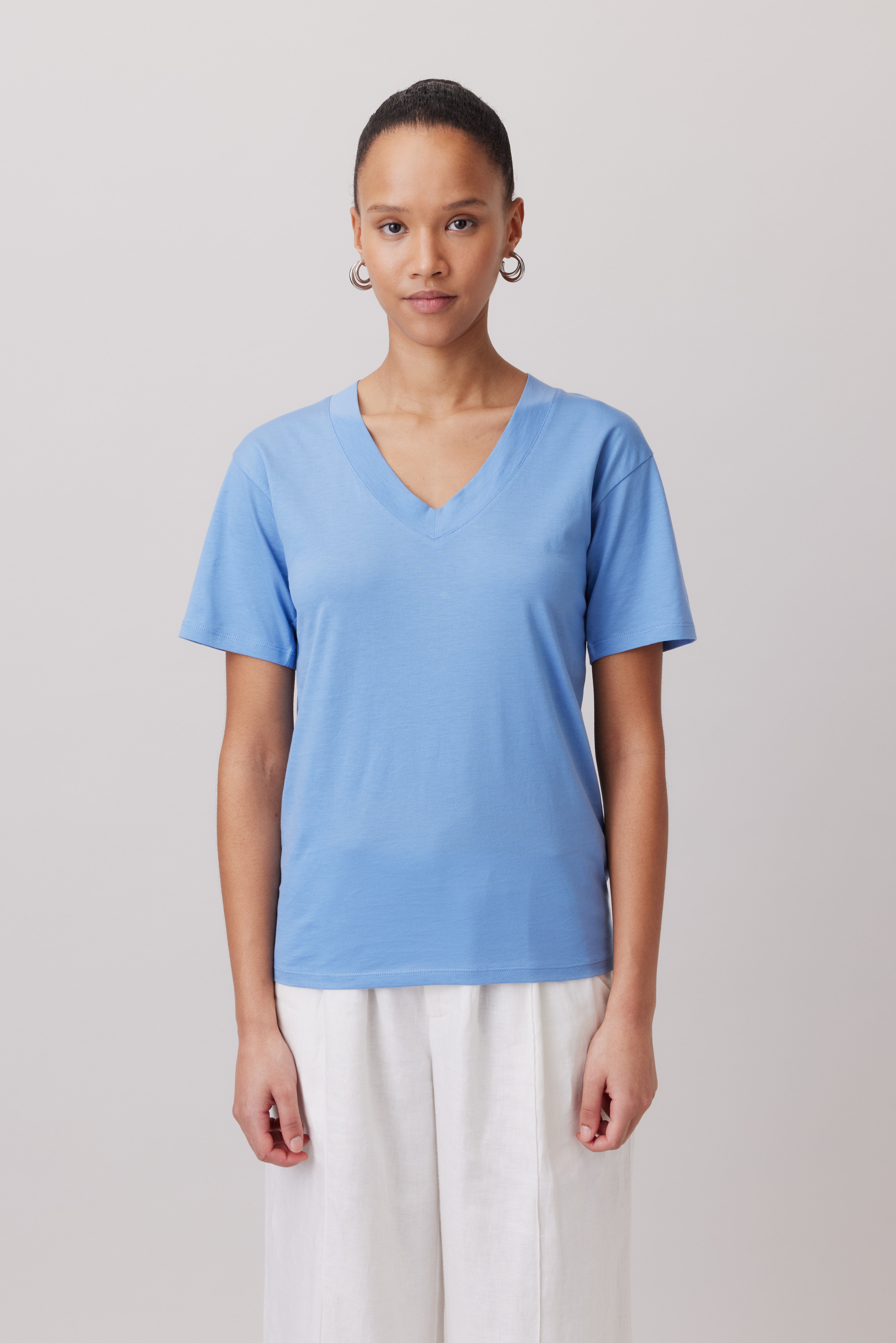 Pima Cotton V-neck T-Shirt 