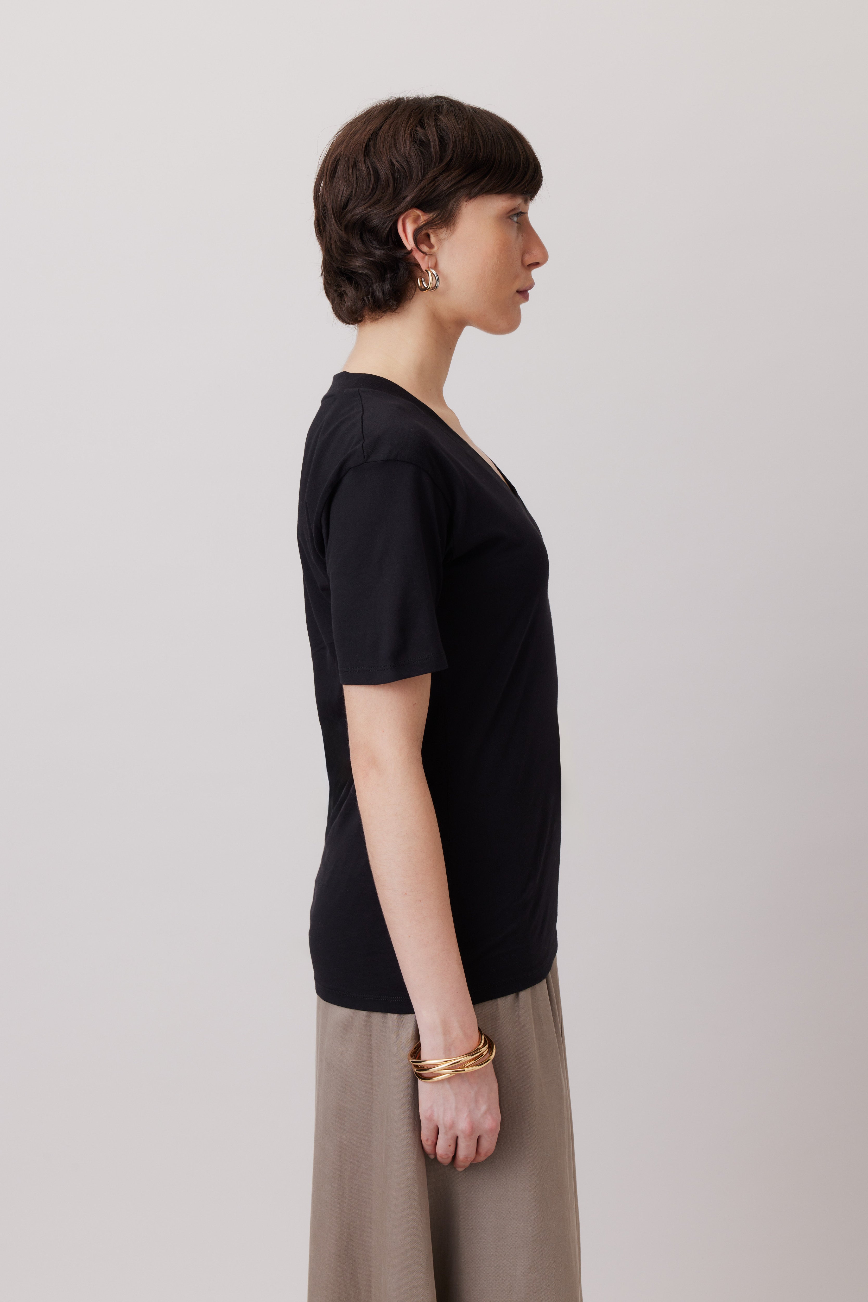 Pima Cotton V-neck T-Shirt 