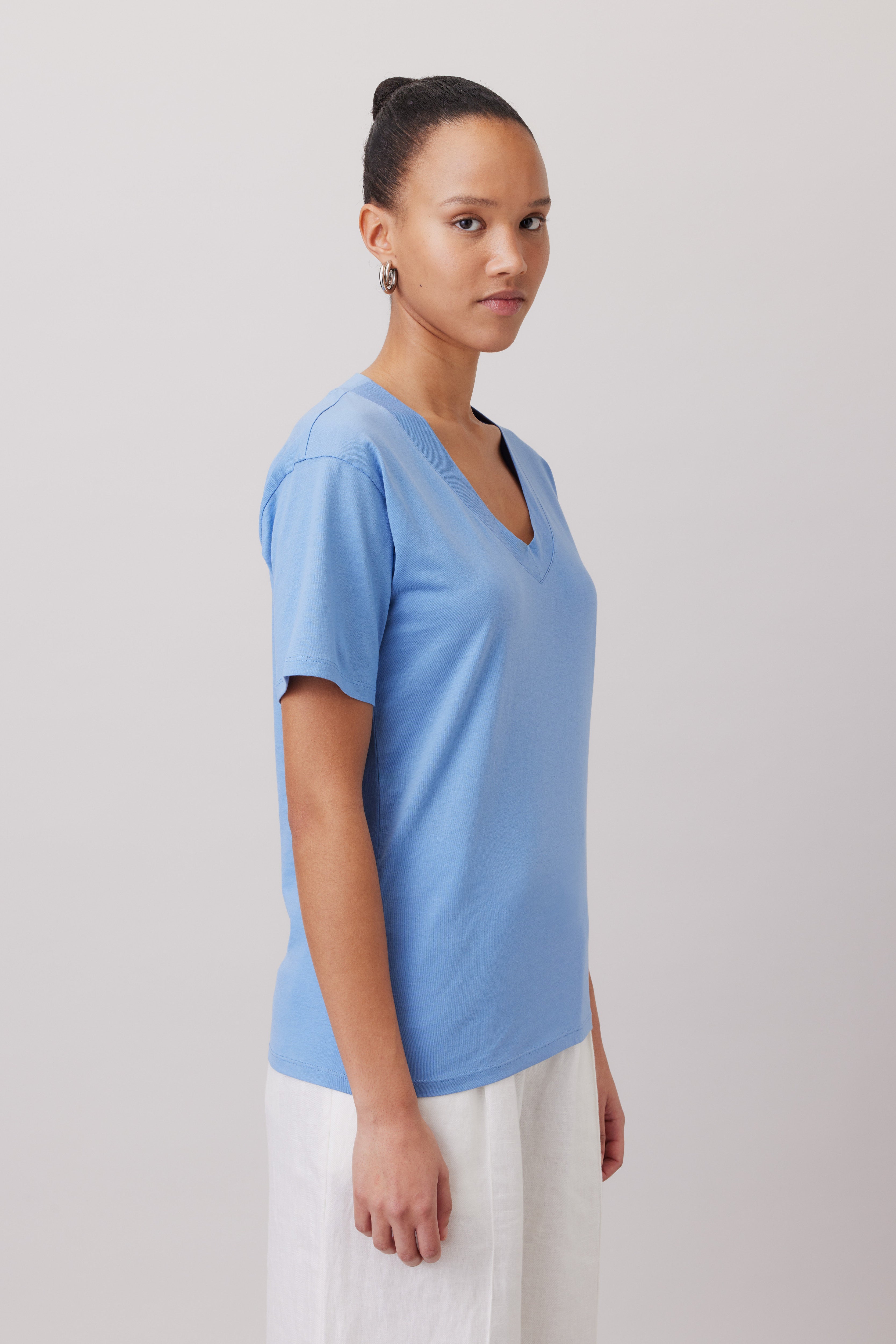 Pima Cotton V-neck T-Shirt 