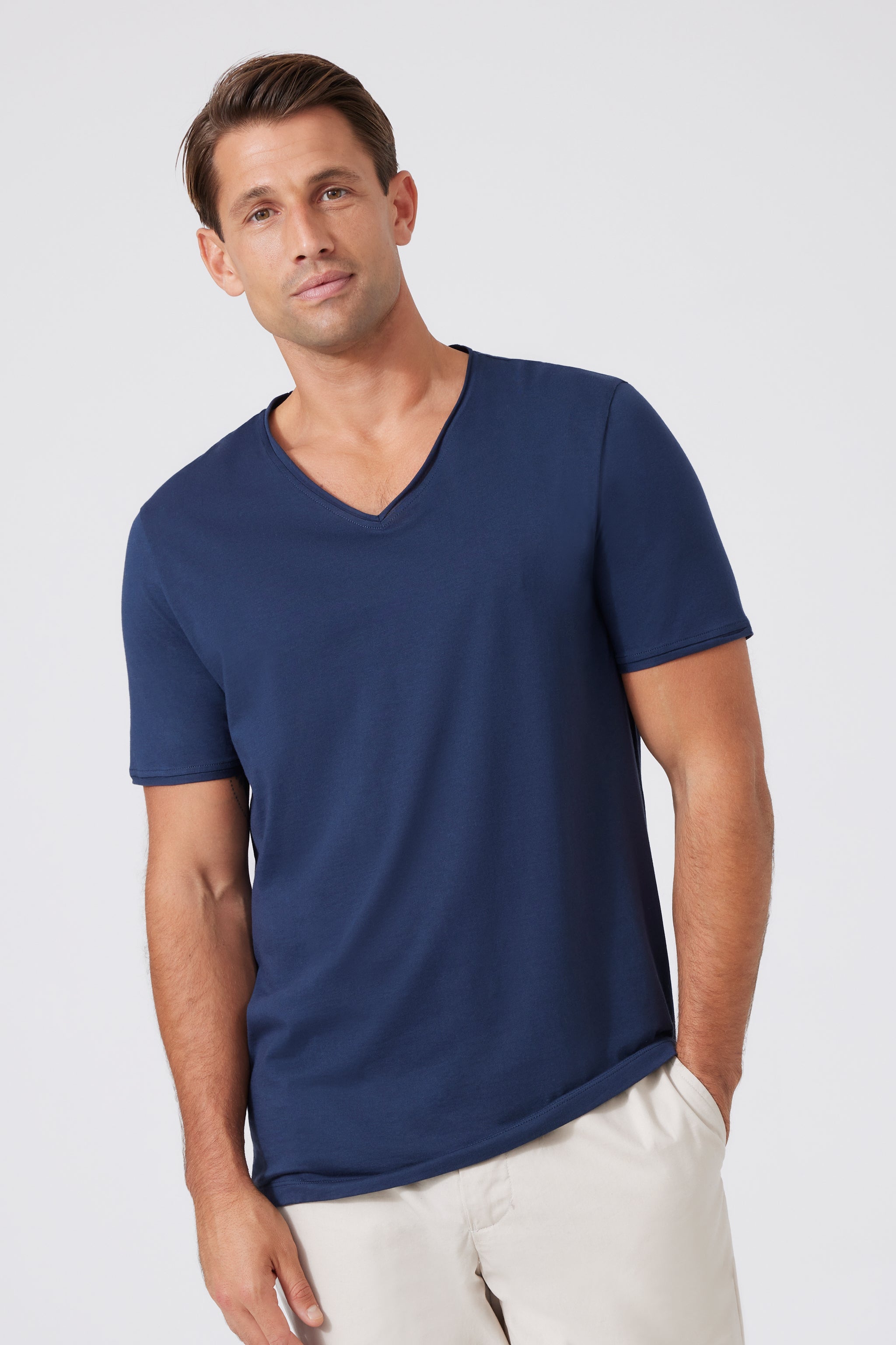 Pima Cotton V-neck T-Shirt 