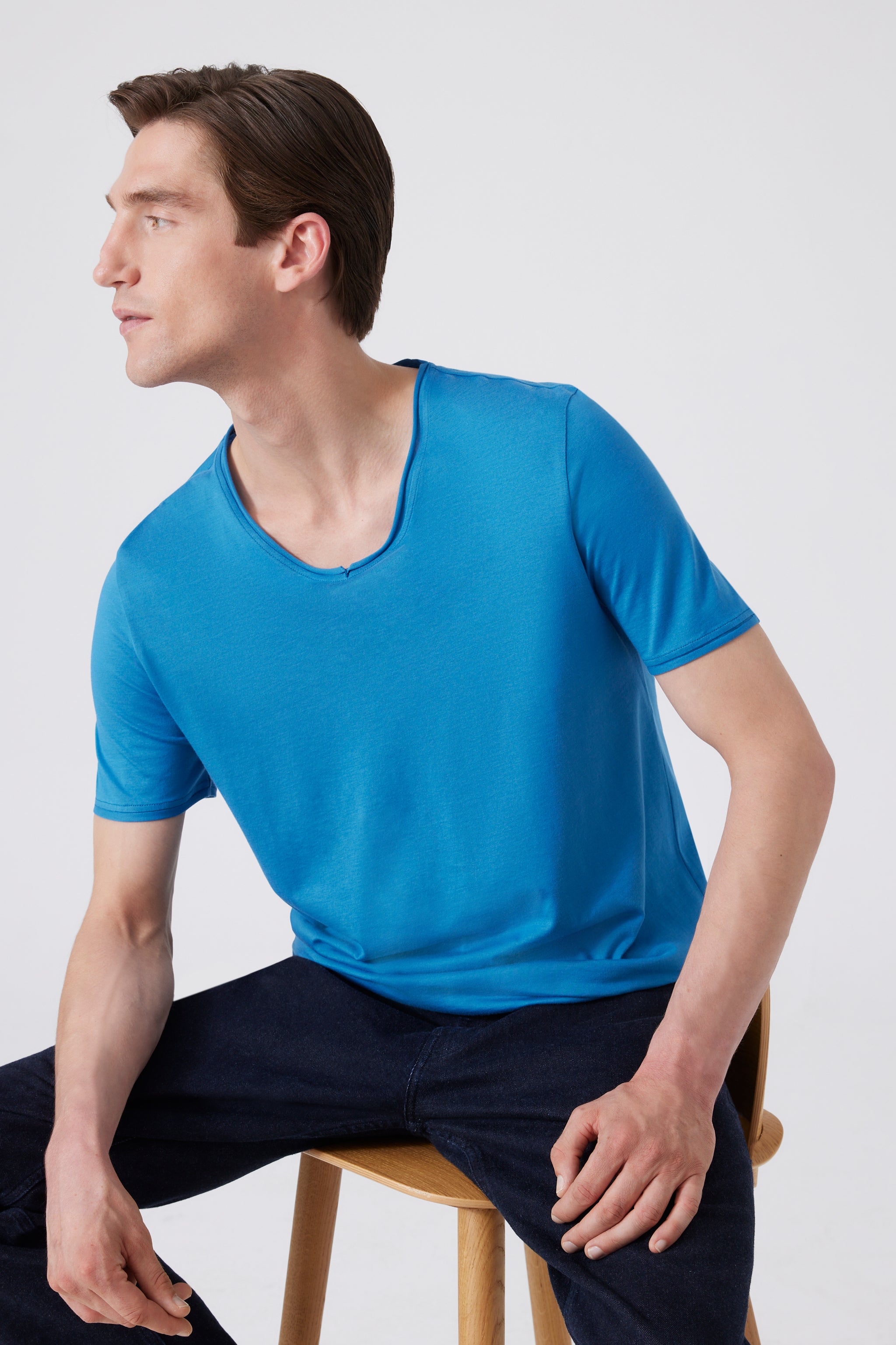 Pima Cotton V-neck T-Shirt 