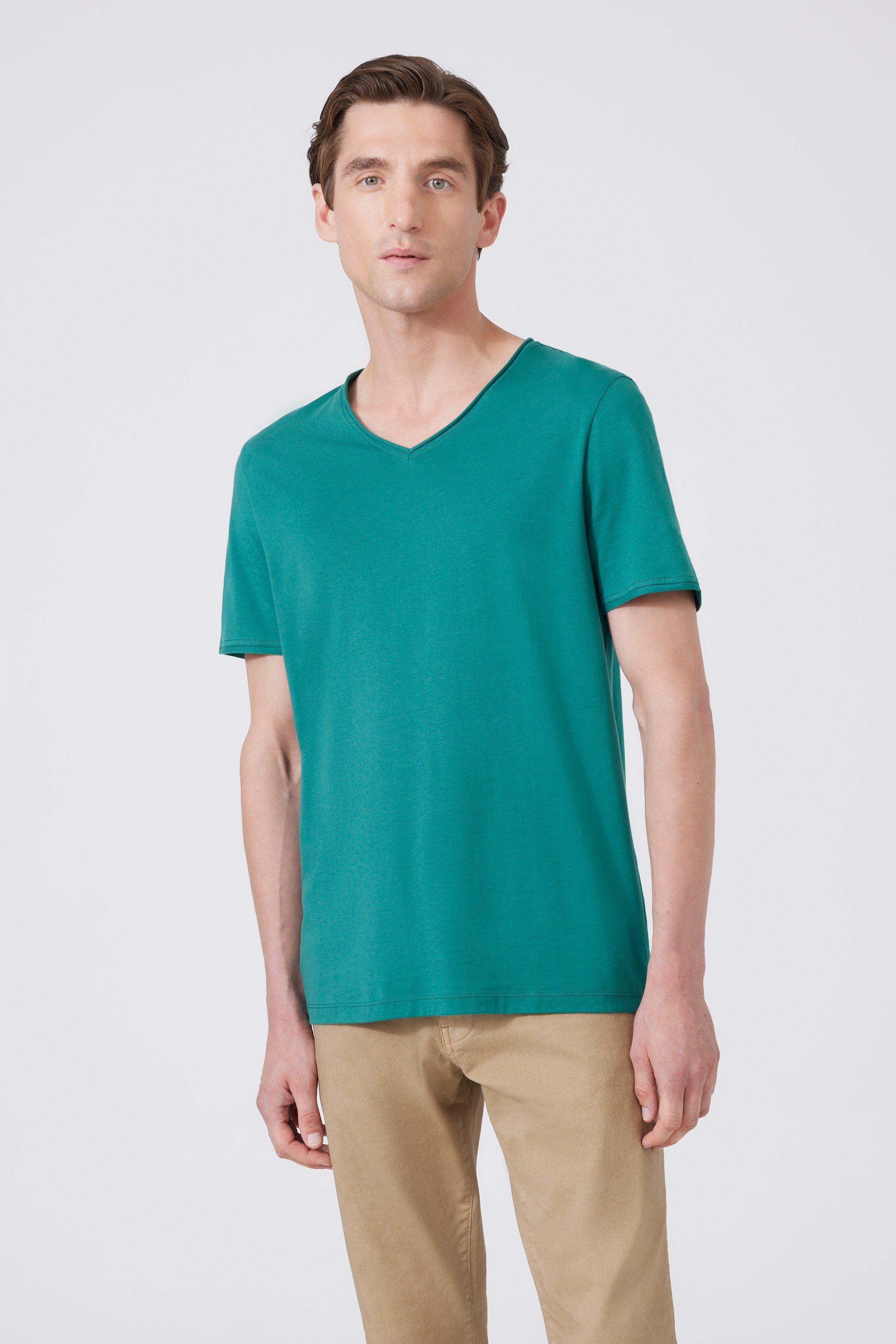 Pima Cotton V-neck T-Shirt 