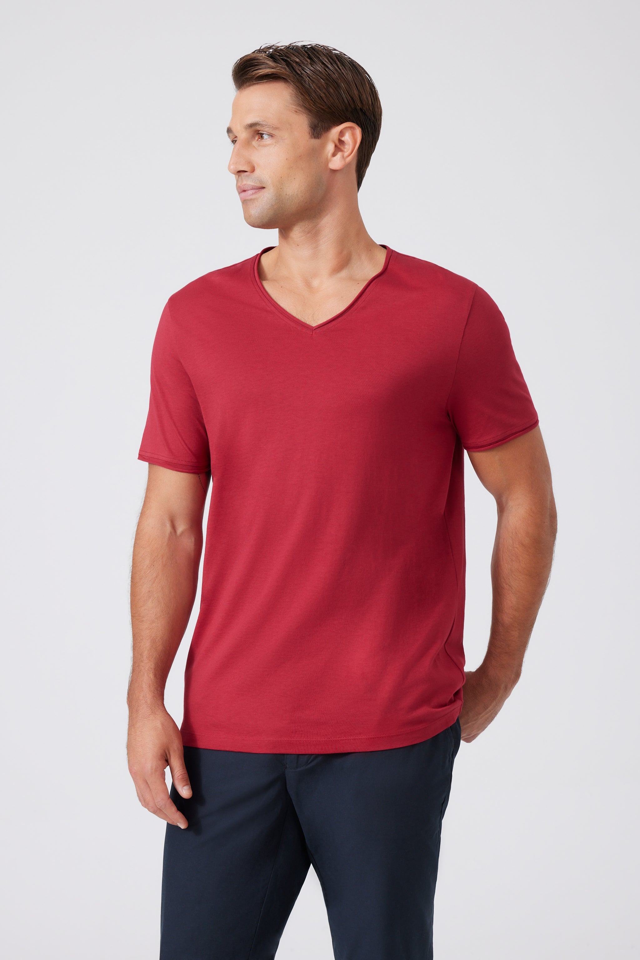 Pima Cotton V-neck T-Shirt 