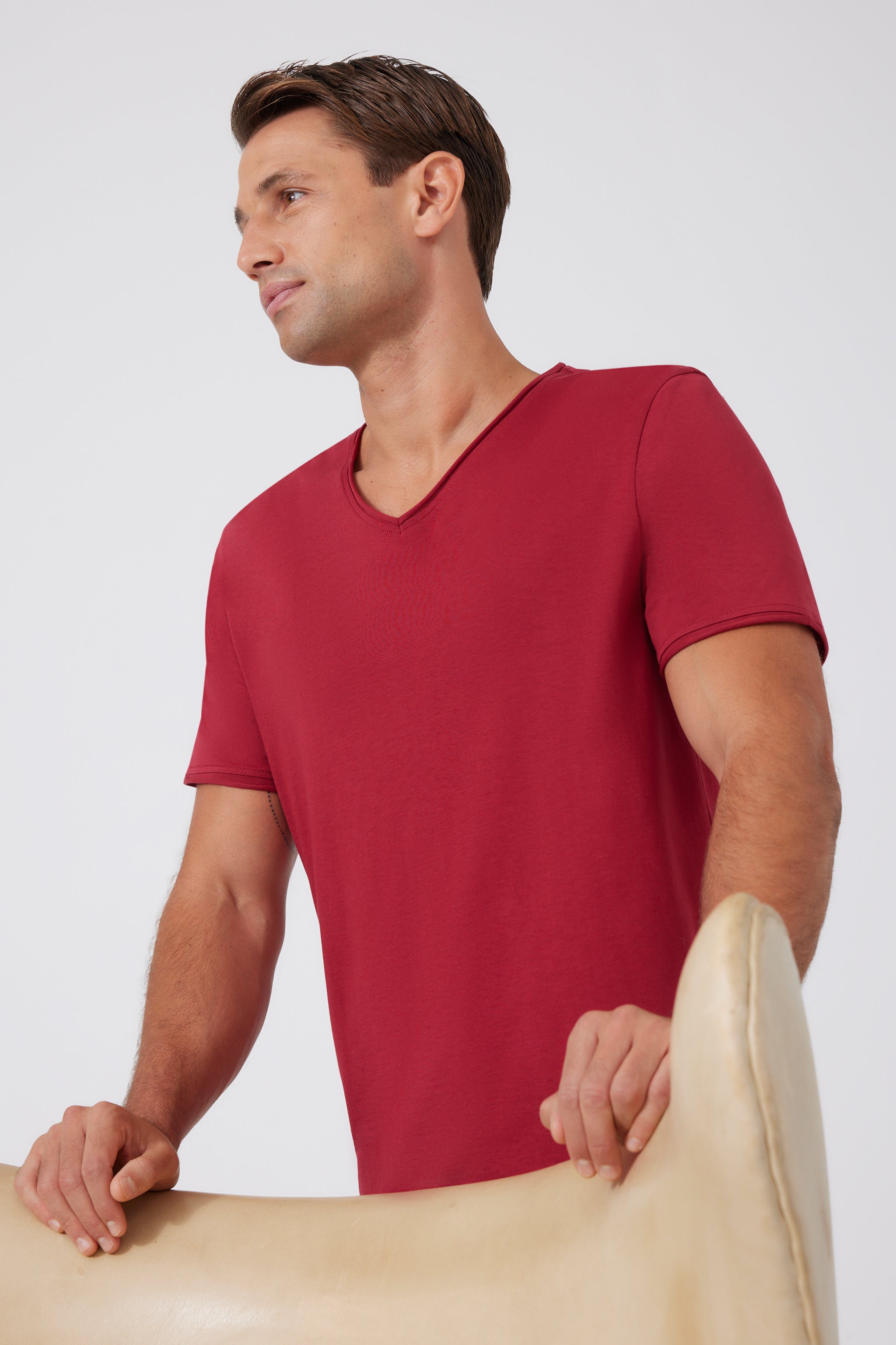 Pima Cotton V-neck T-Shirt 