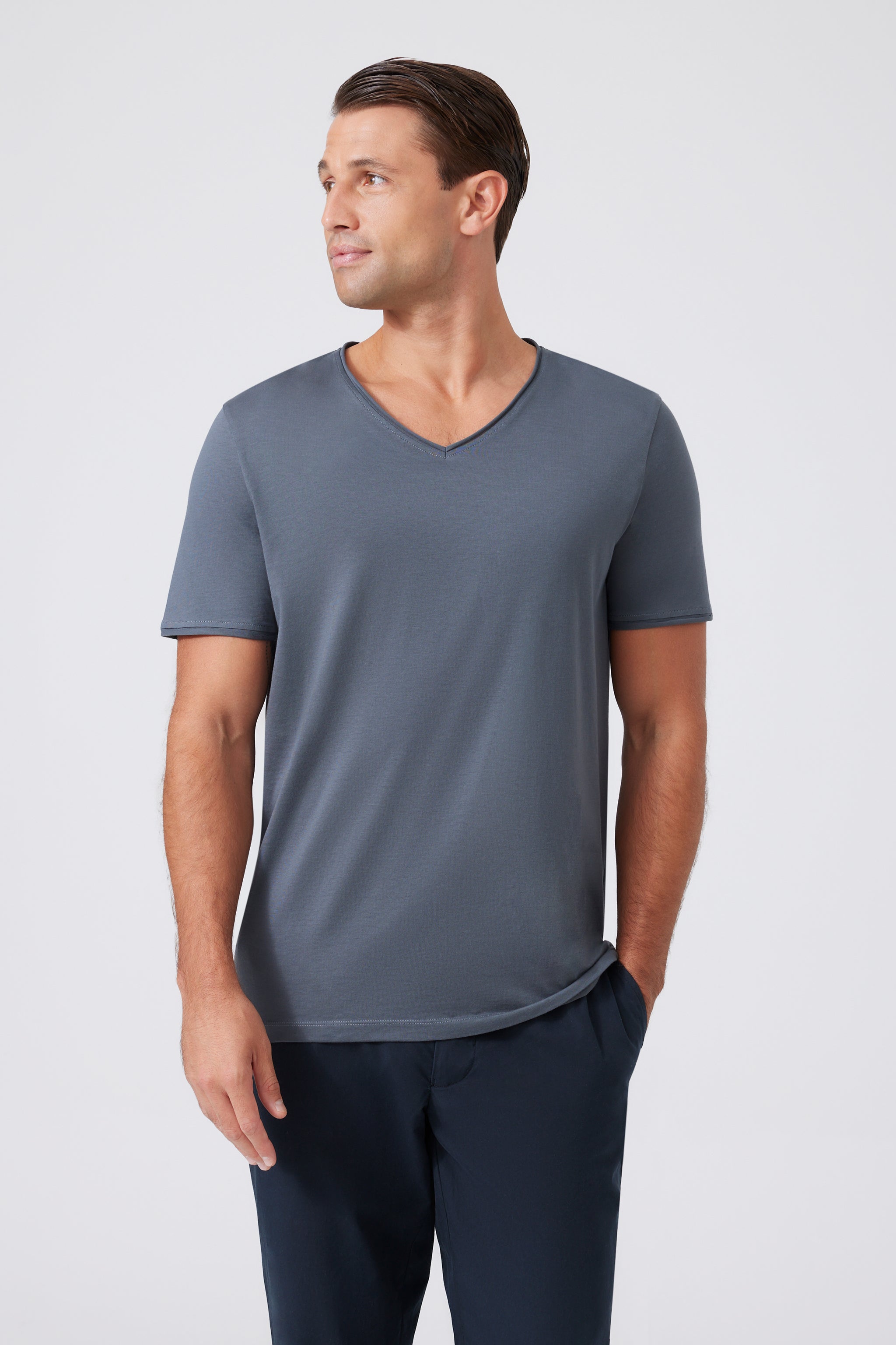 Pima Cotton V-neck T-Shirt 