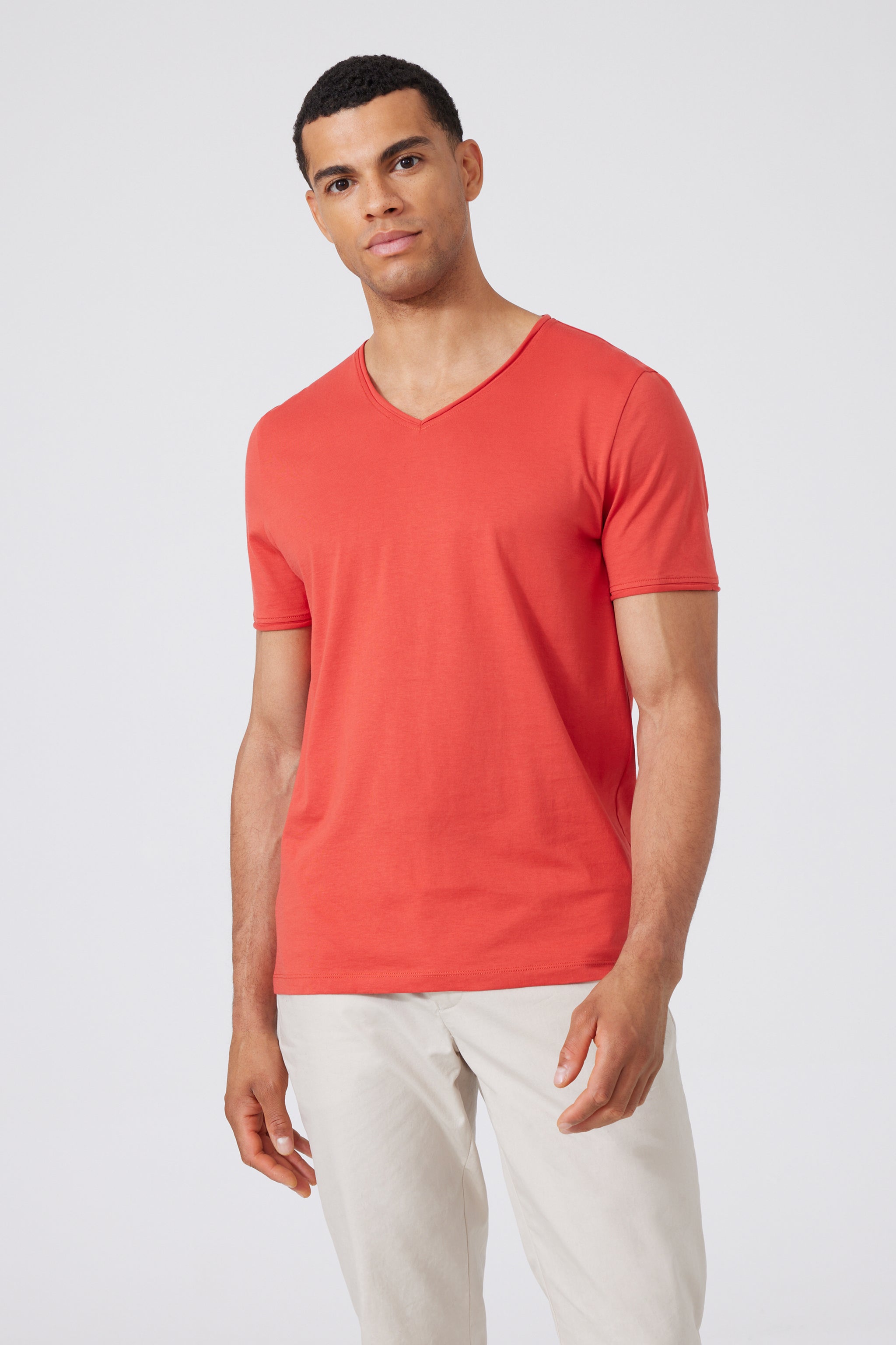 Pima Cotton V-neck T-Shirt 