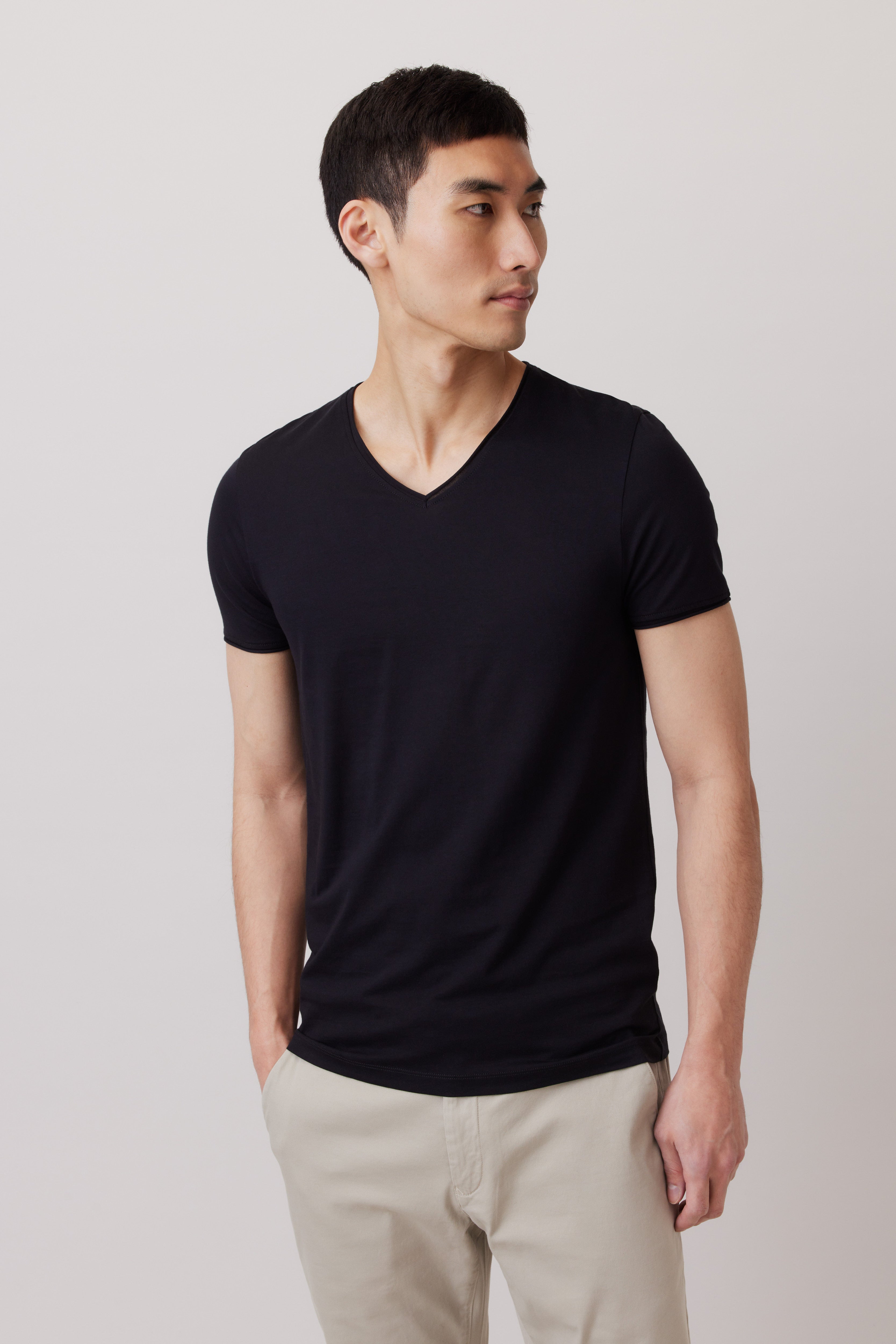 Pima Cotton V-neck T-Shirt 