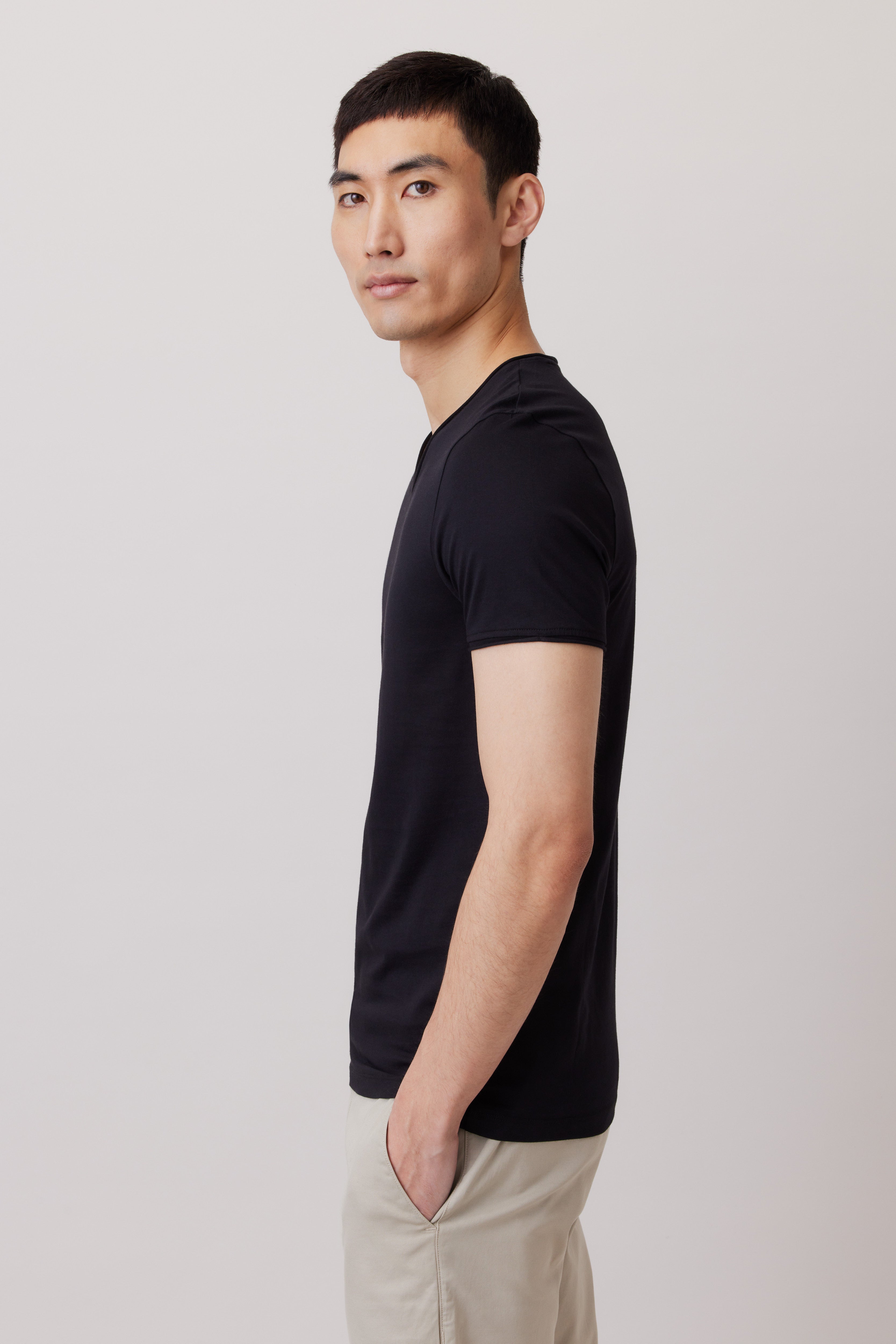 Pima Cotton V-neck T-Shirt 