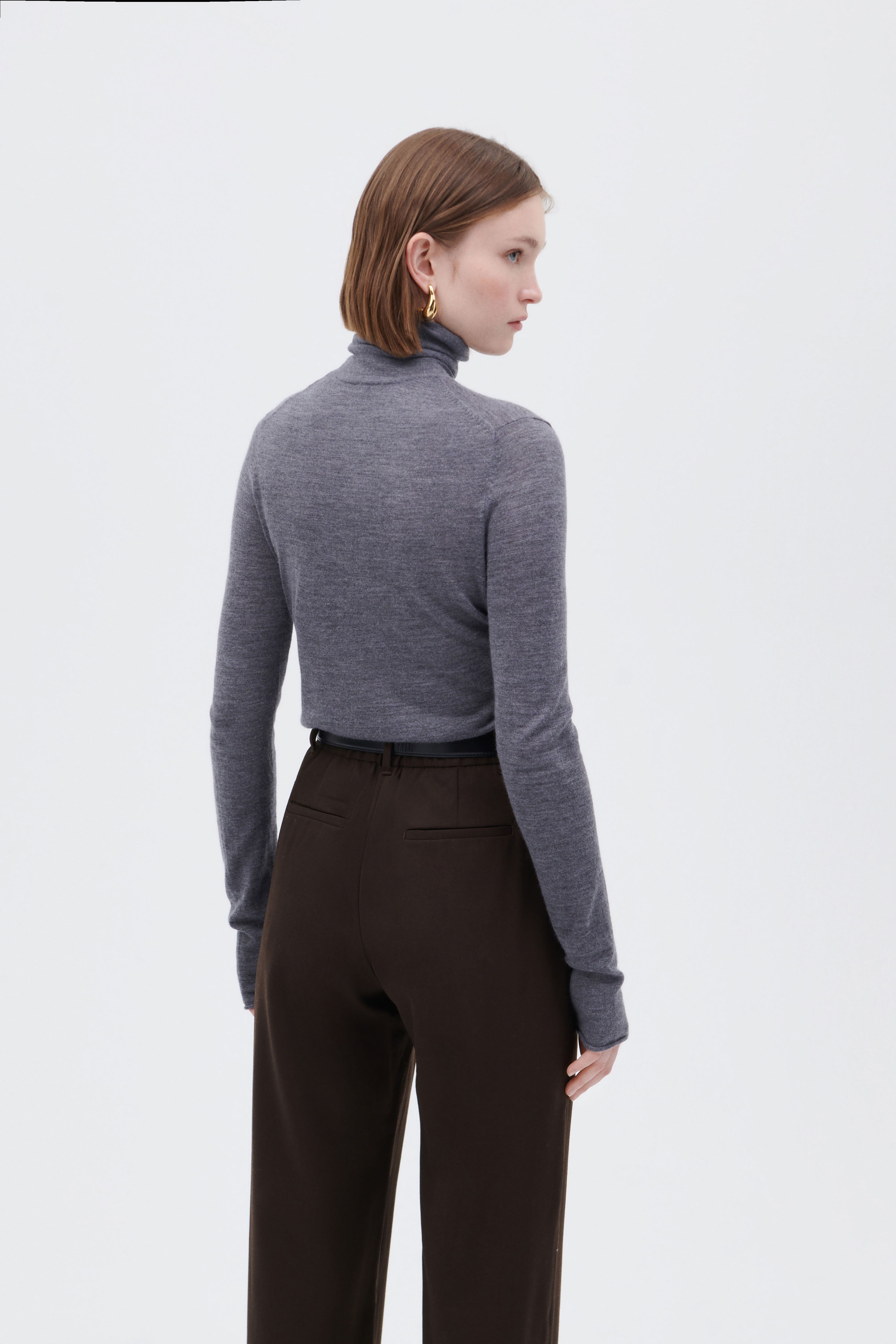 Rollkragenpullover aus Schurwolle und Cashmere