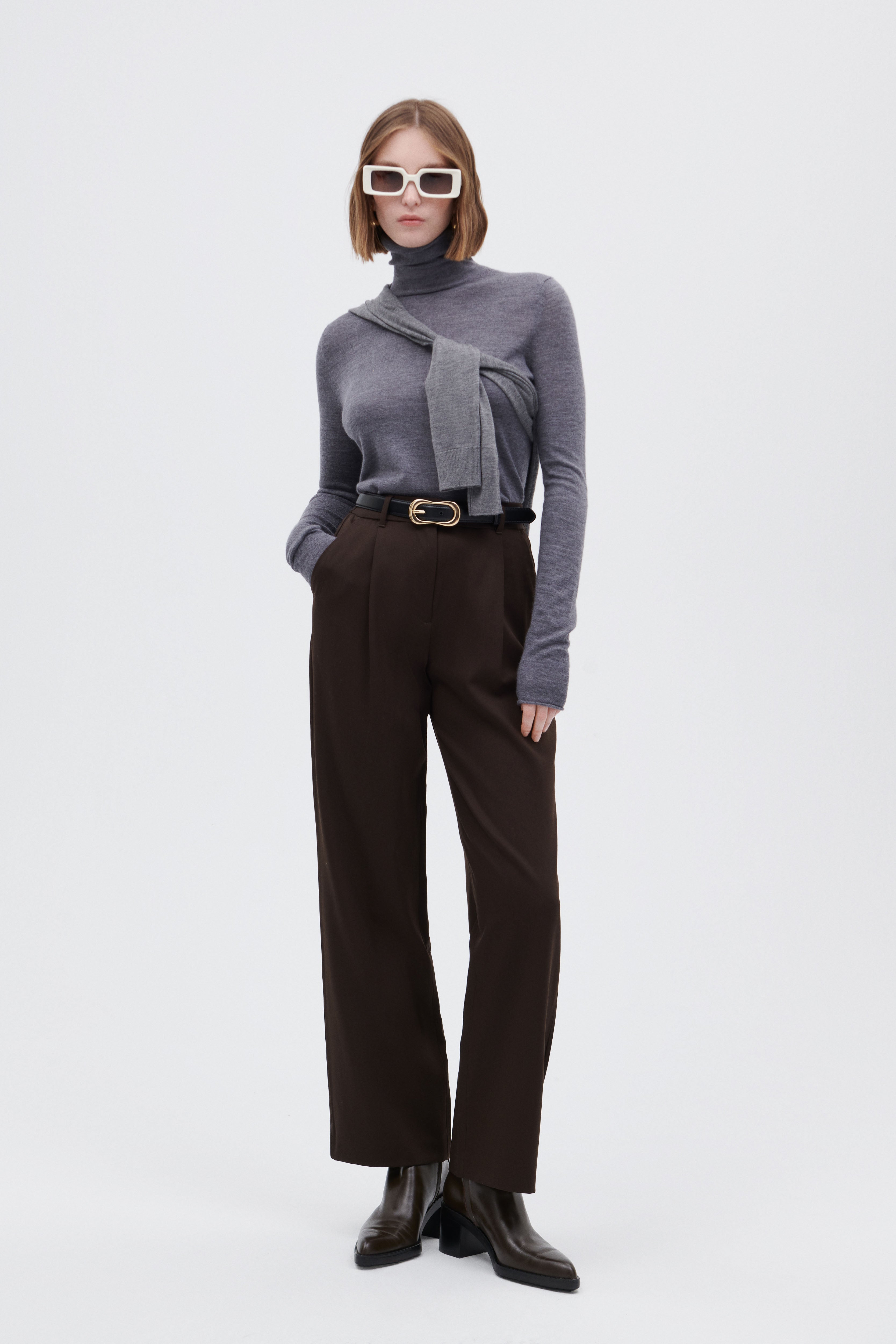 Turtleneck Sweater in Virgin Wool and Cashmere