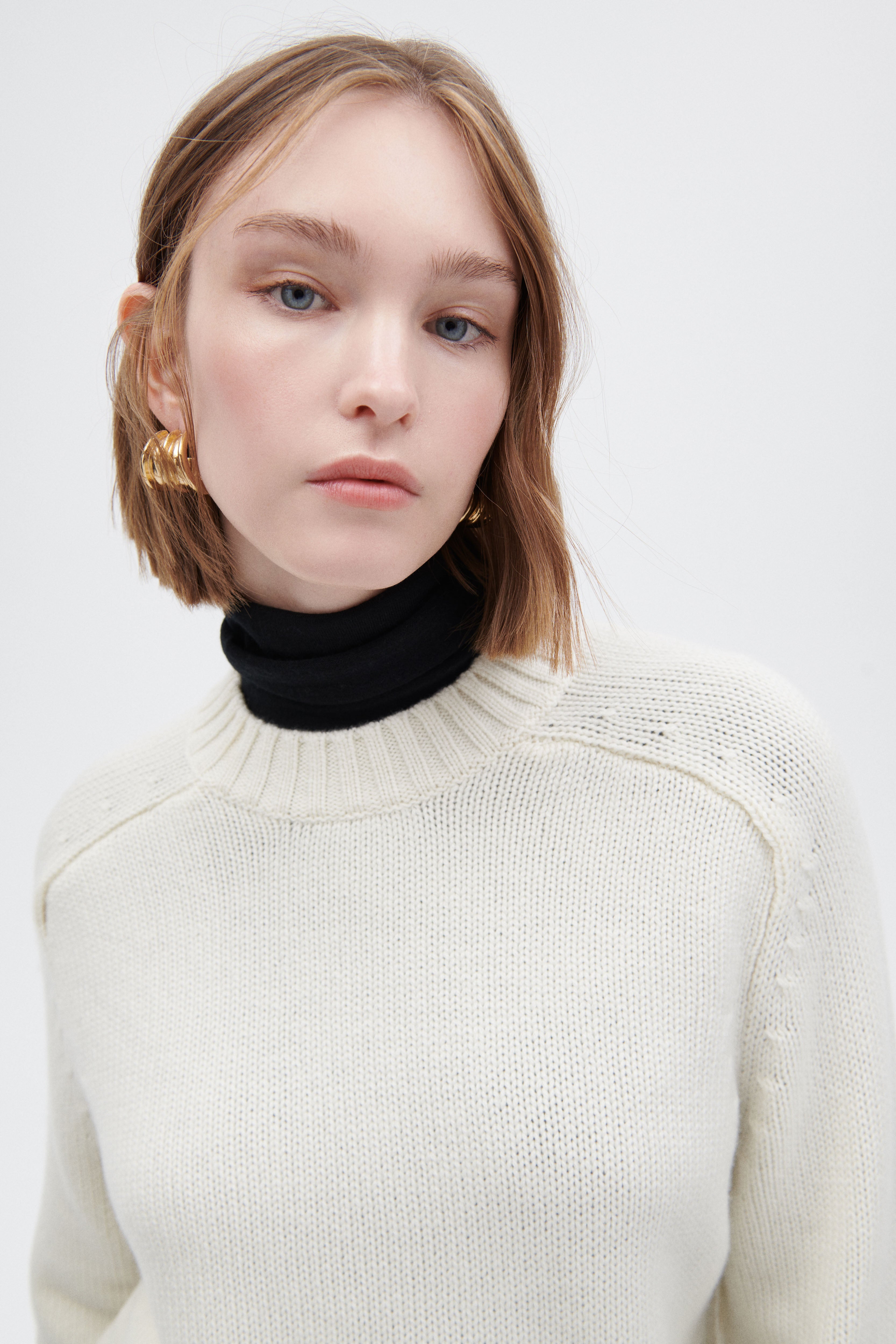 Knitted Sweater in Virgin Wool and Cashmere