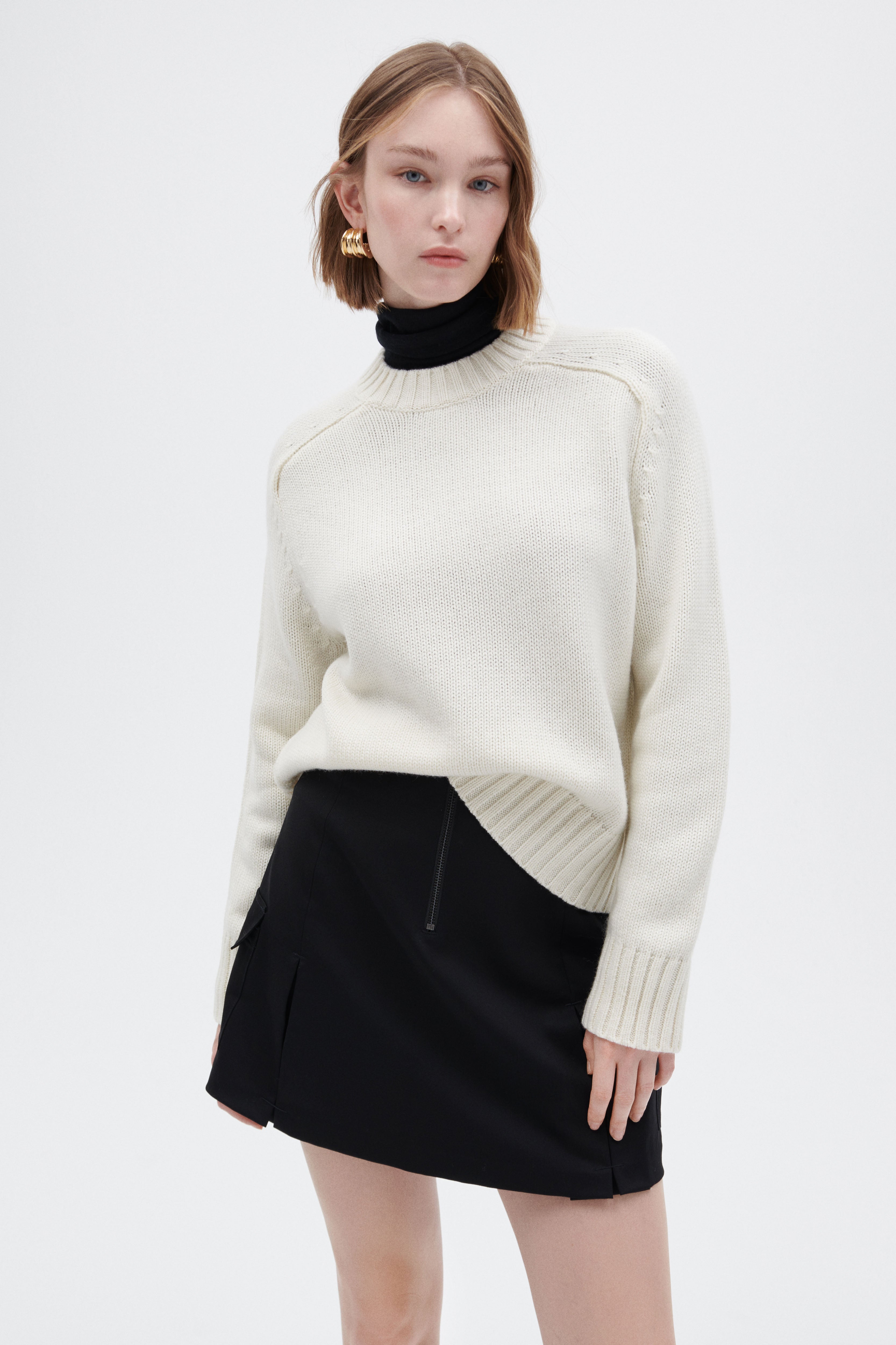 Knitted Sweater in Virgin Wool and Cashmere