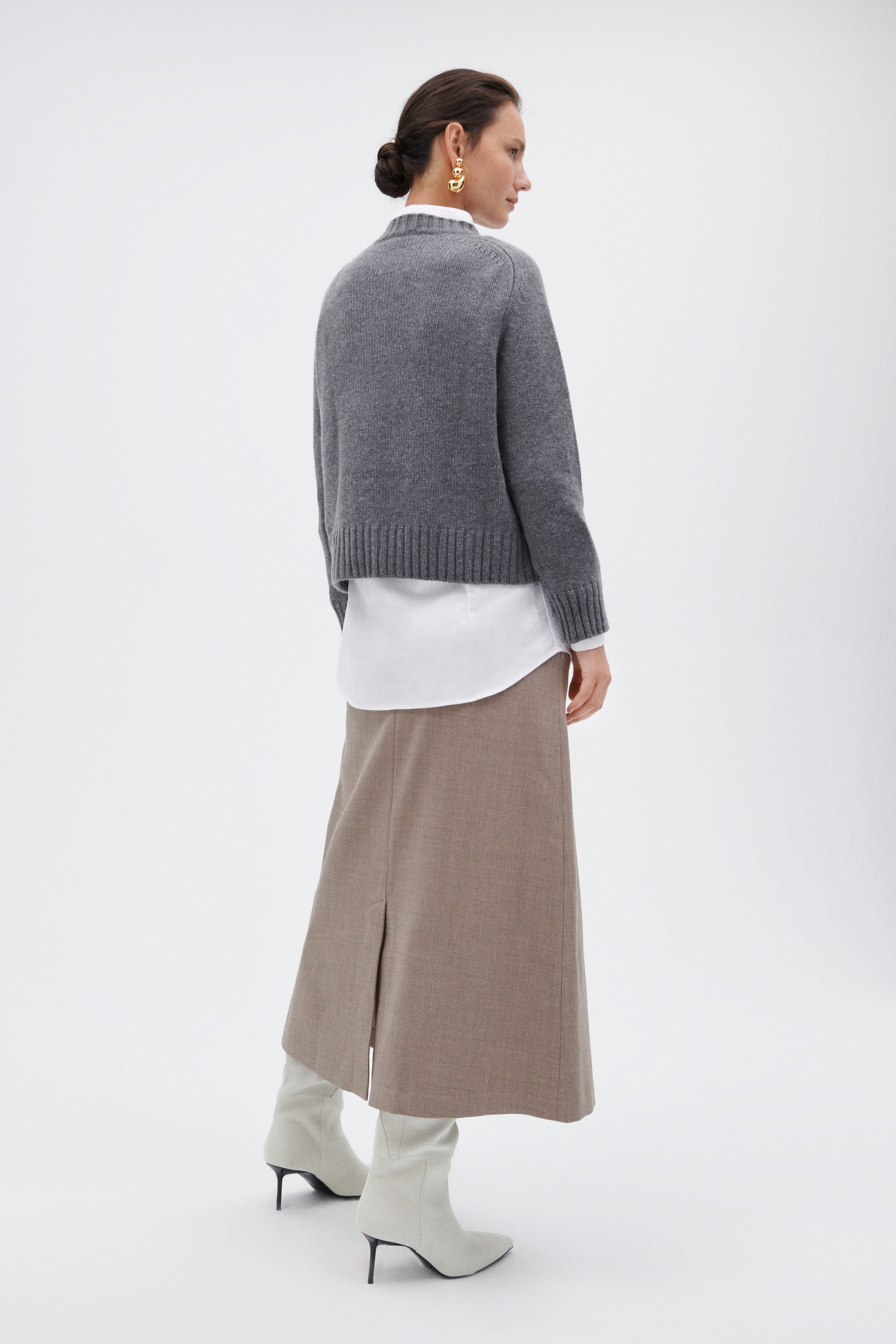 Knitted Sweater in Virgin Wool and Cashmere