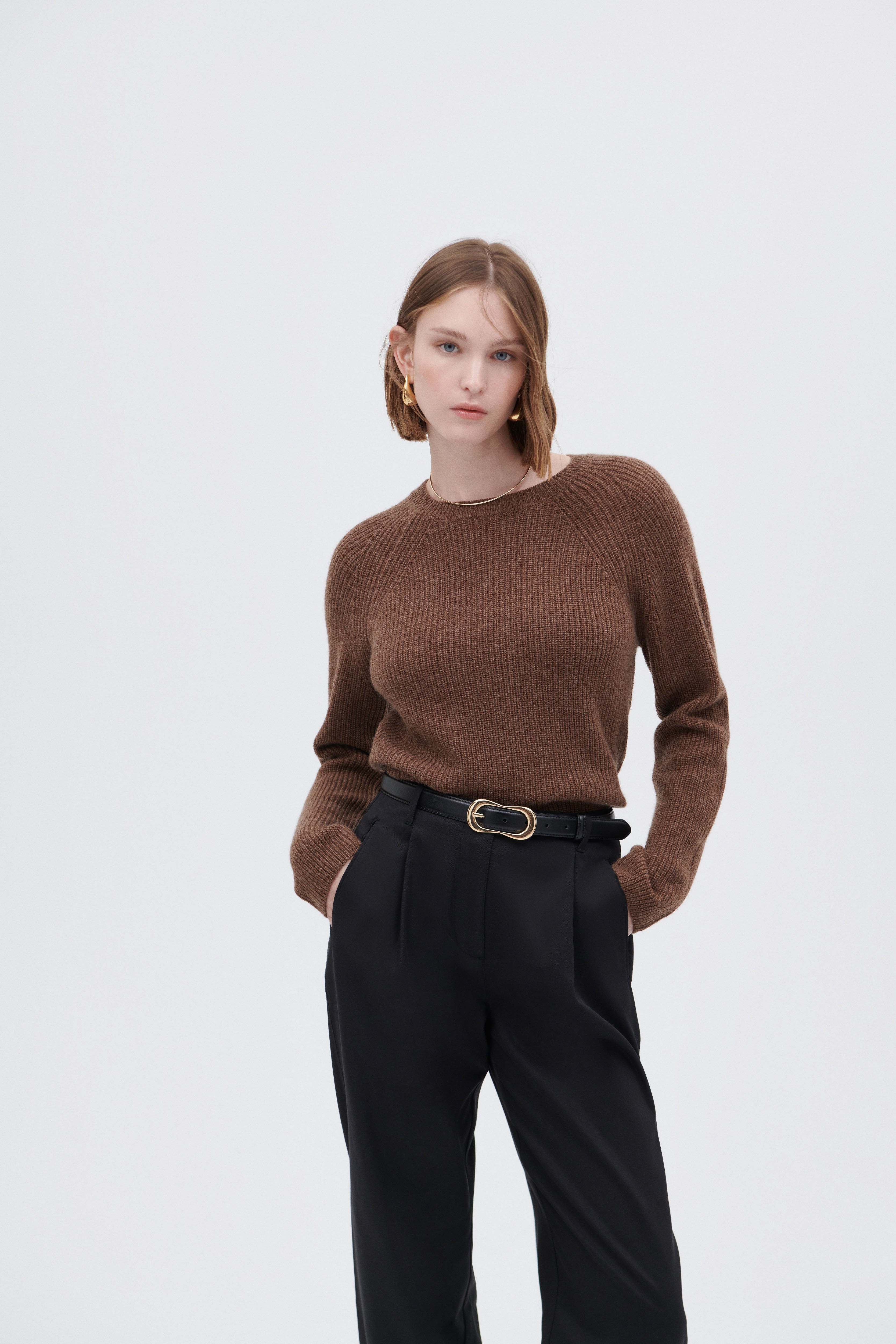 Raglanpullover aus Schurwolle und Cashmere