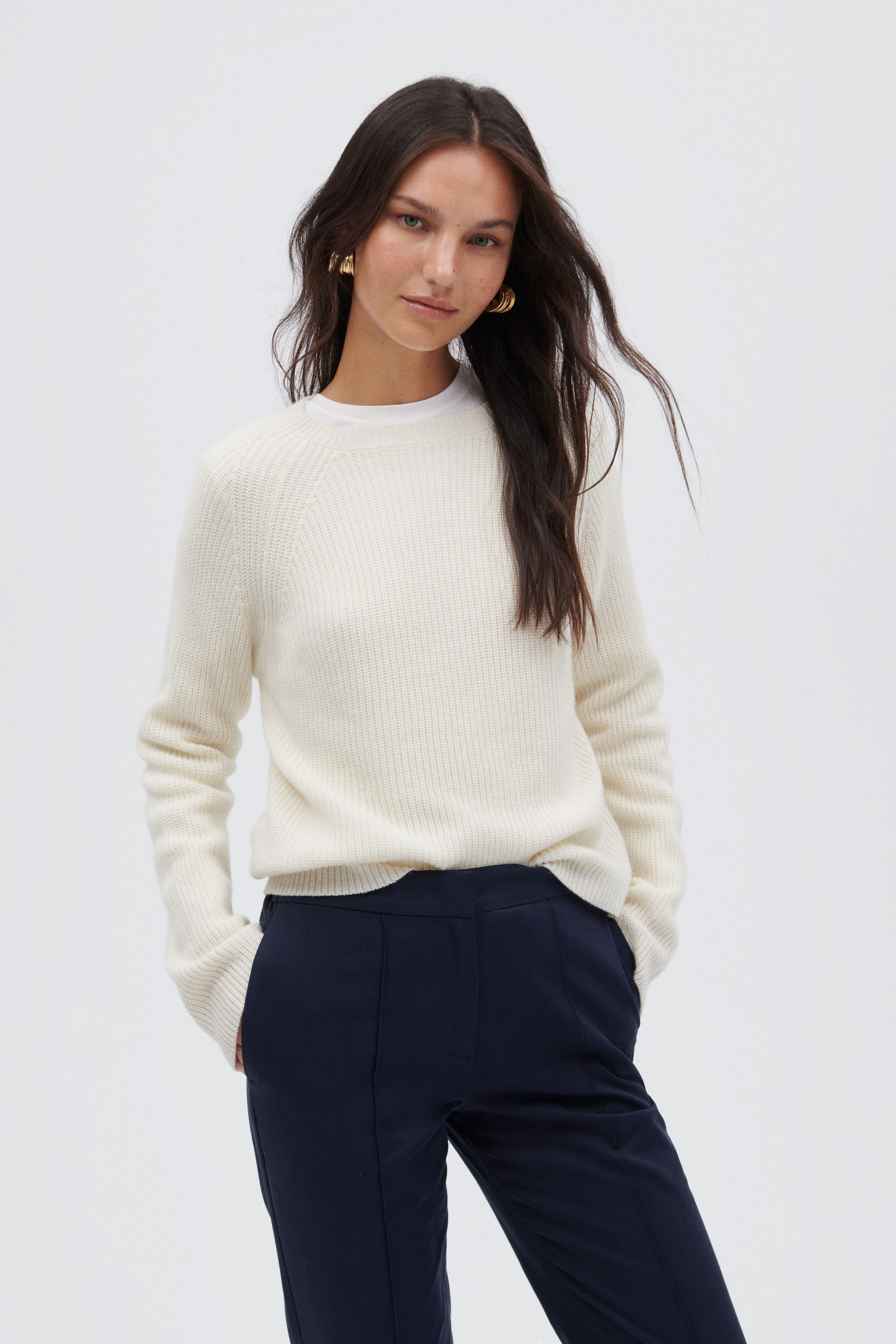 Raglan Sweater made of Virgin Wool and Cashmere