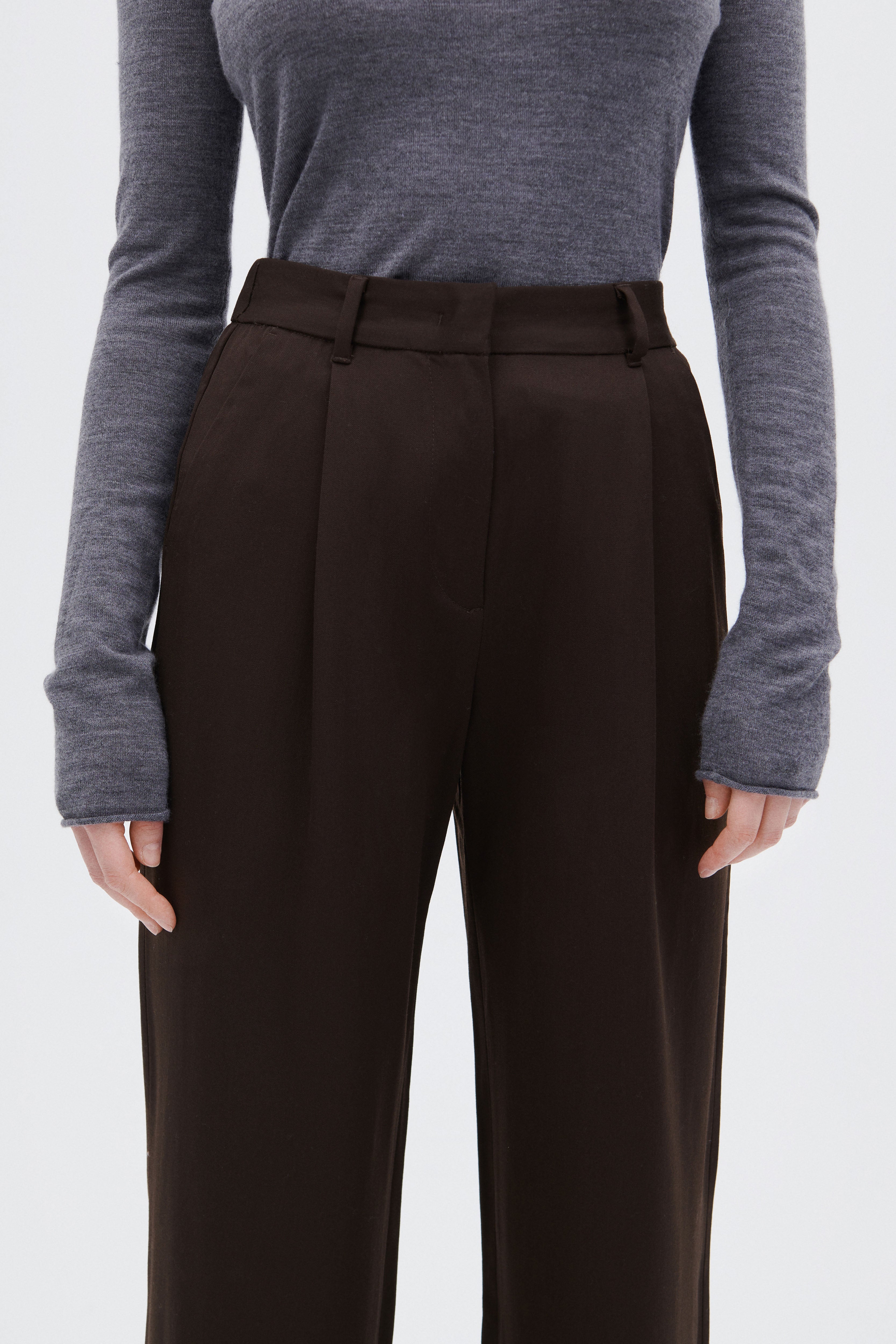 Pure Virgin Wool Pants with Pleats