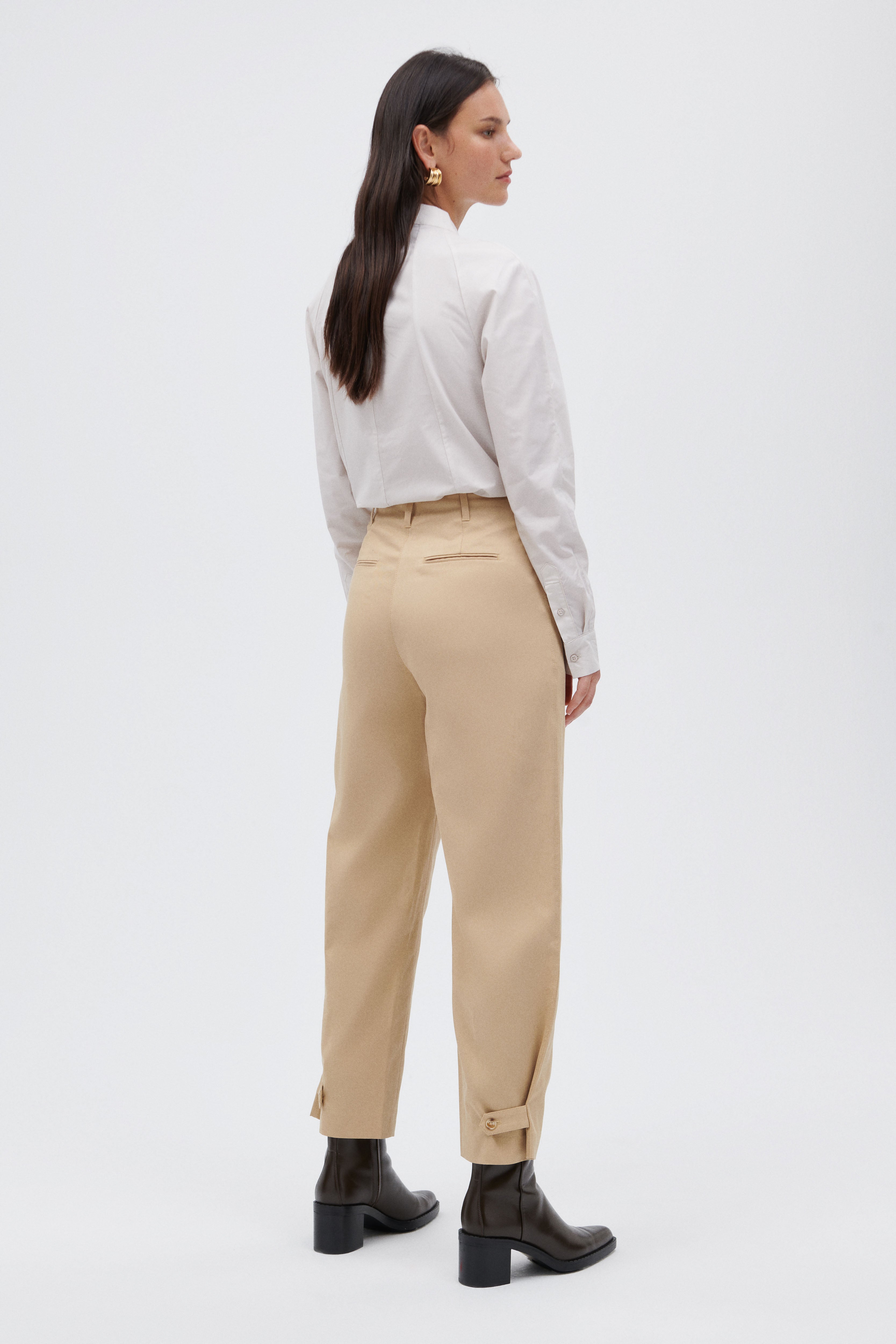 High Waist Pants with Pleats