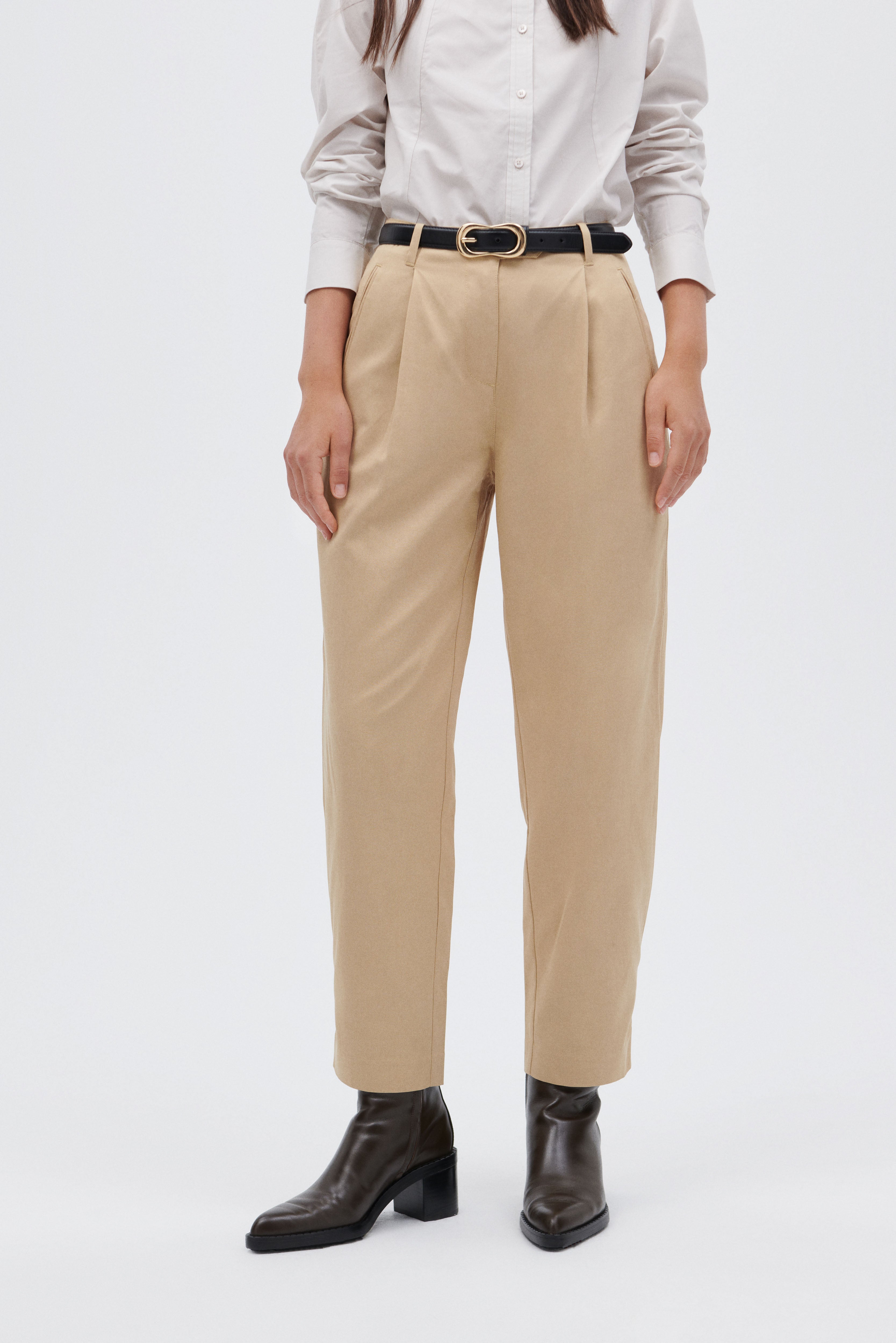 High Waist Pants with Pleats