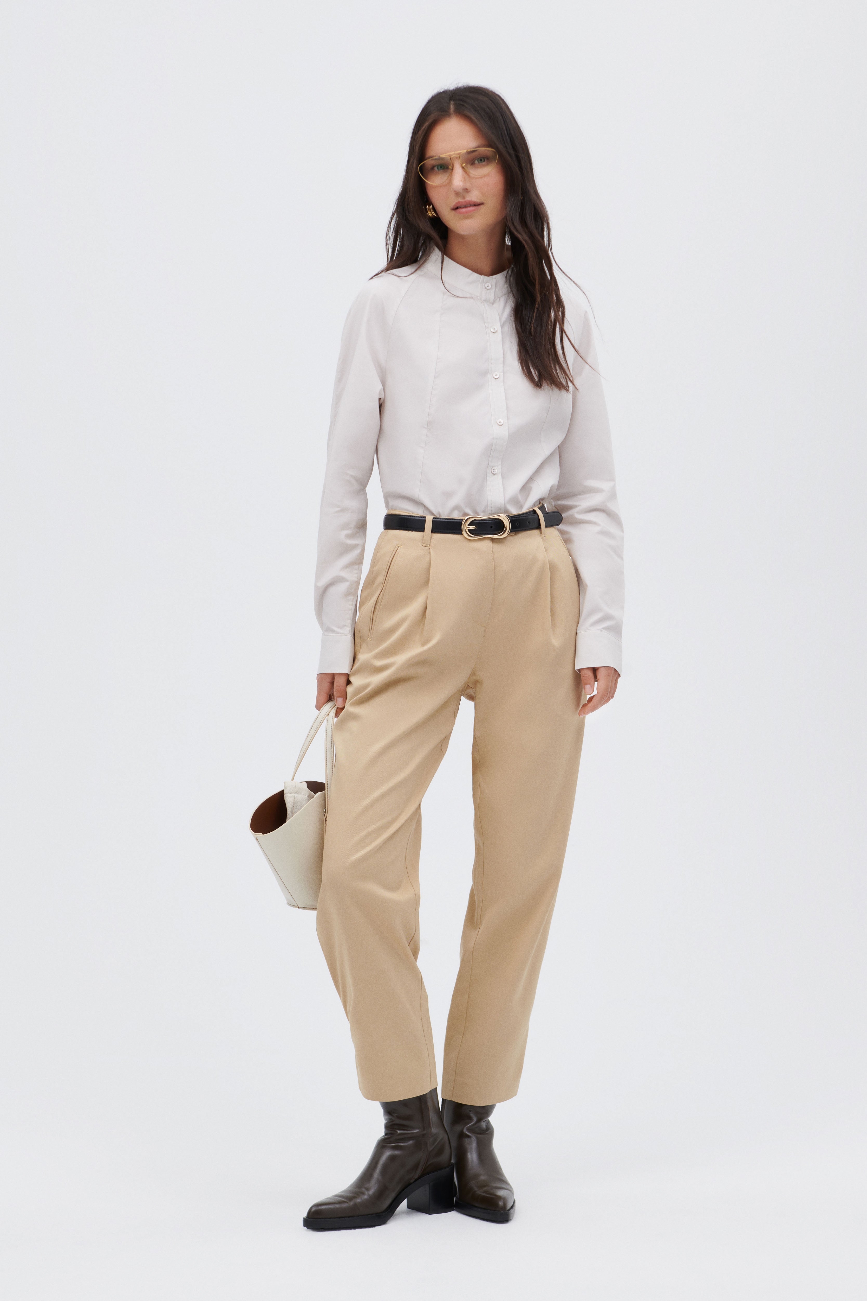 High Waist Pants with Pleats