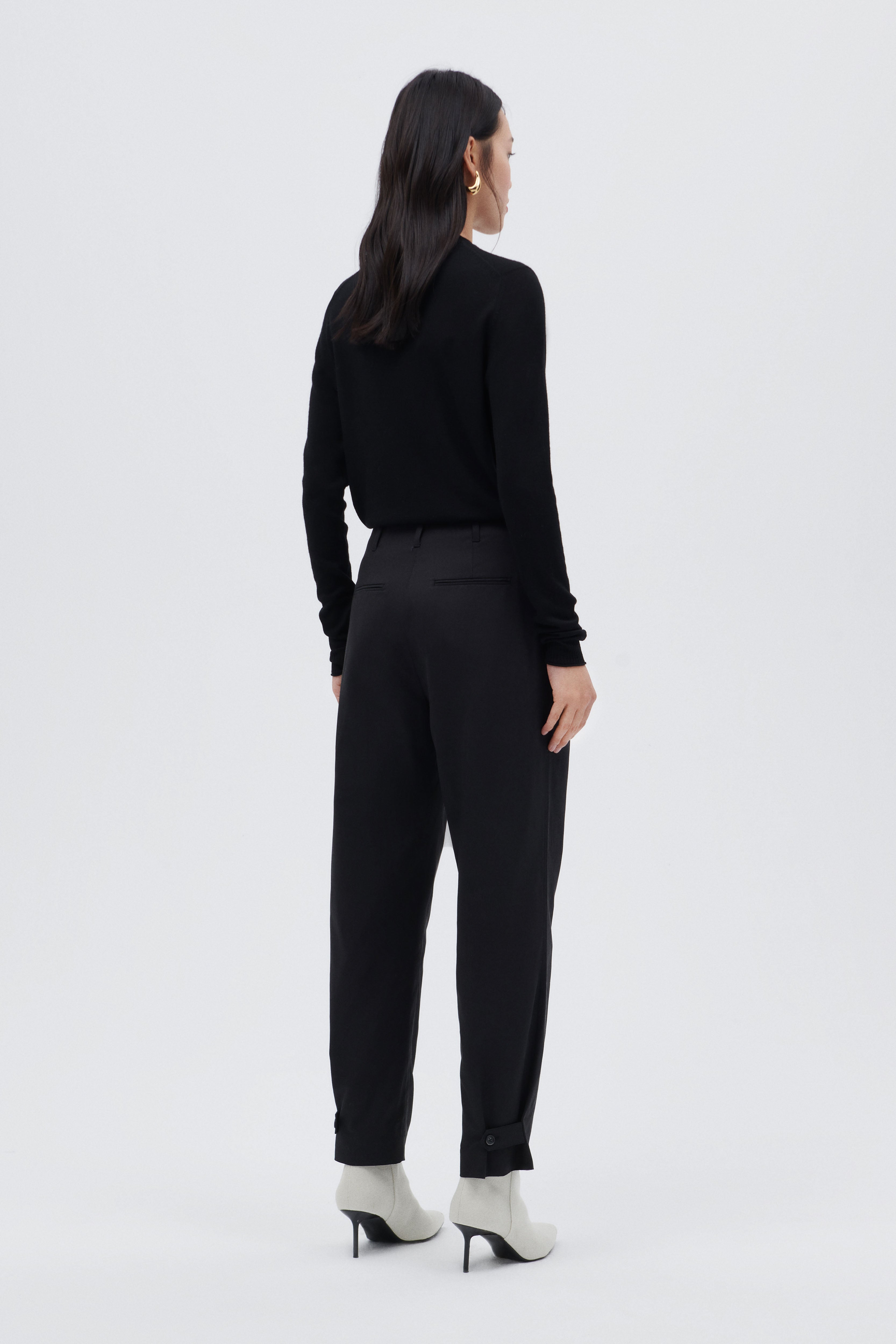 High Waist Pants with Pleats