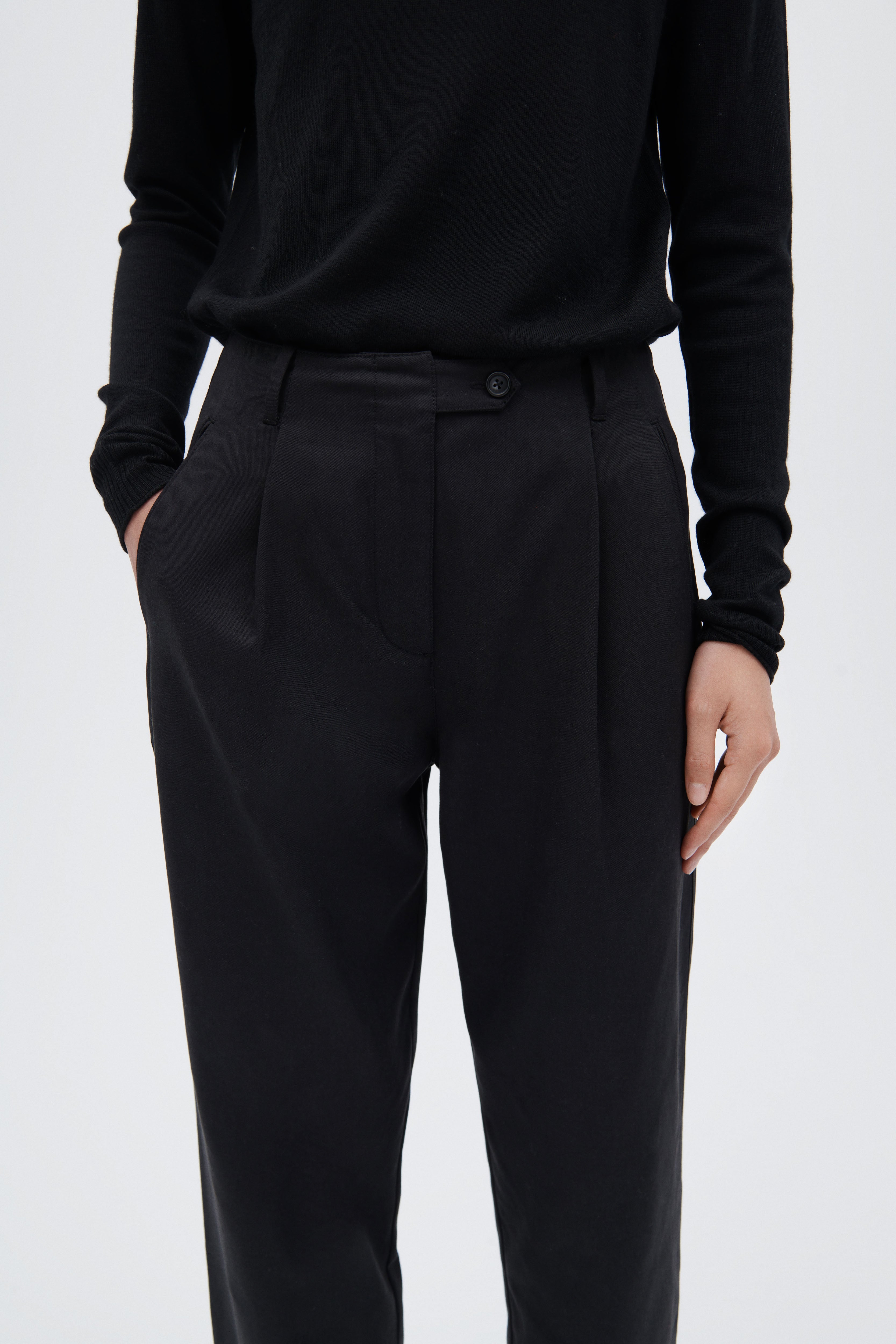 High Waist Pants with Pleats