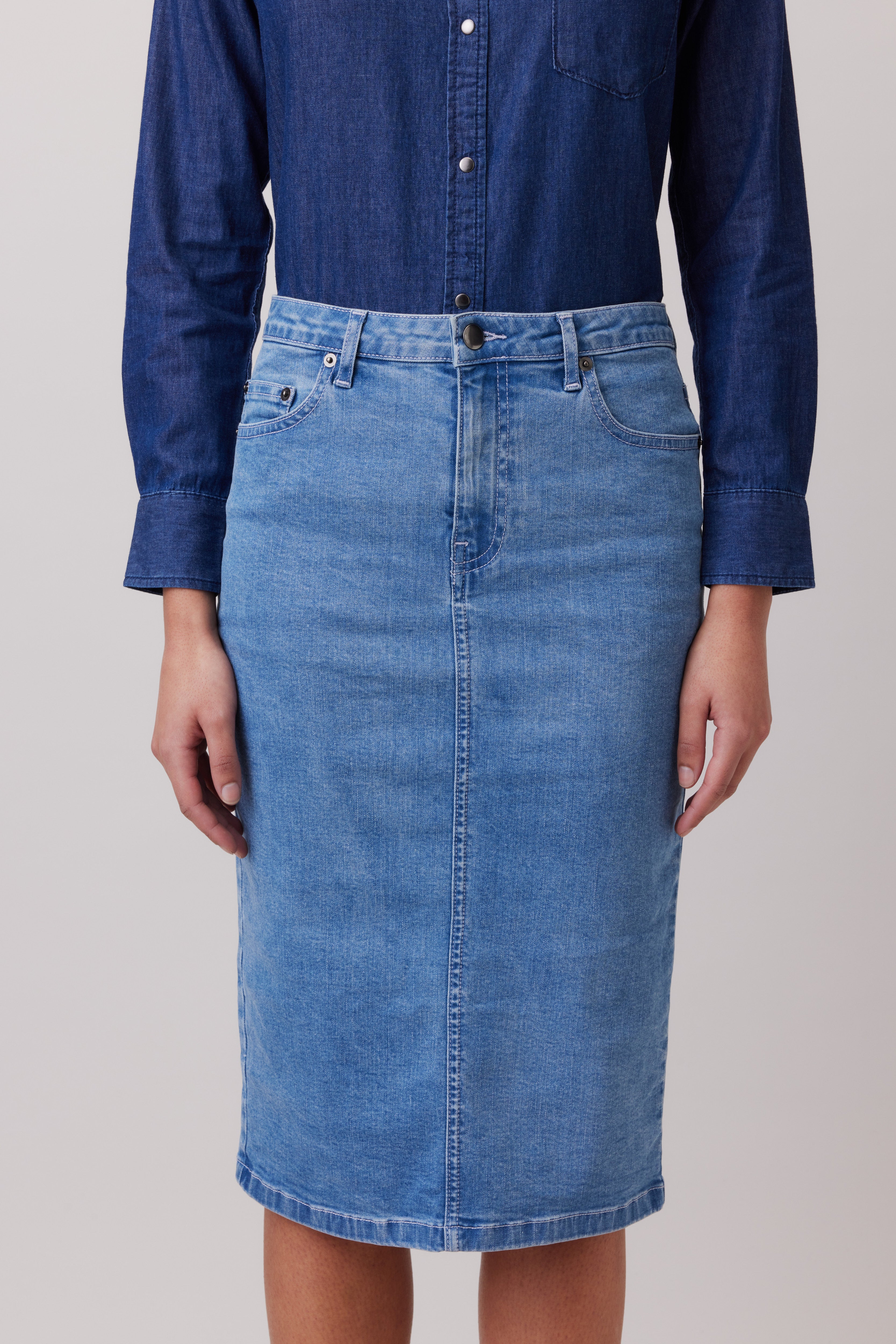 Denim Skirt in midi length