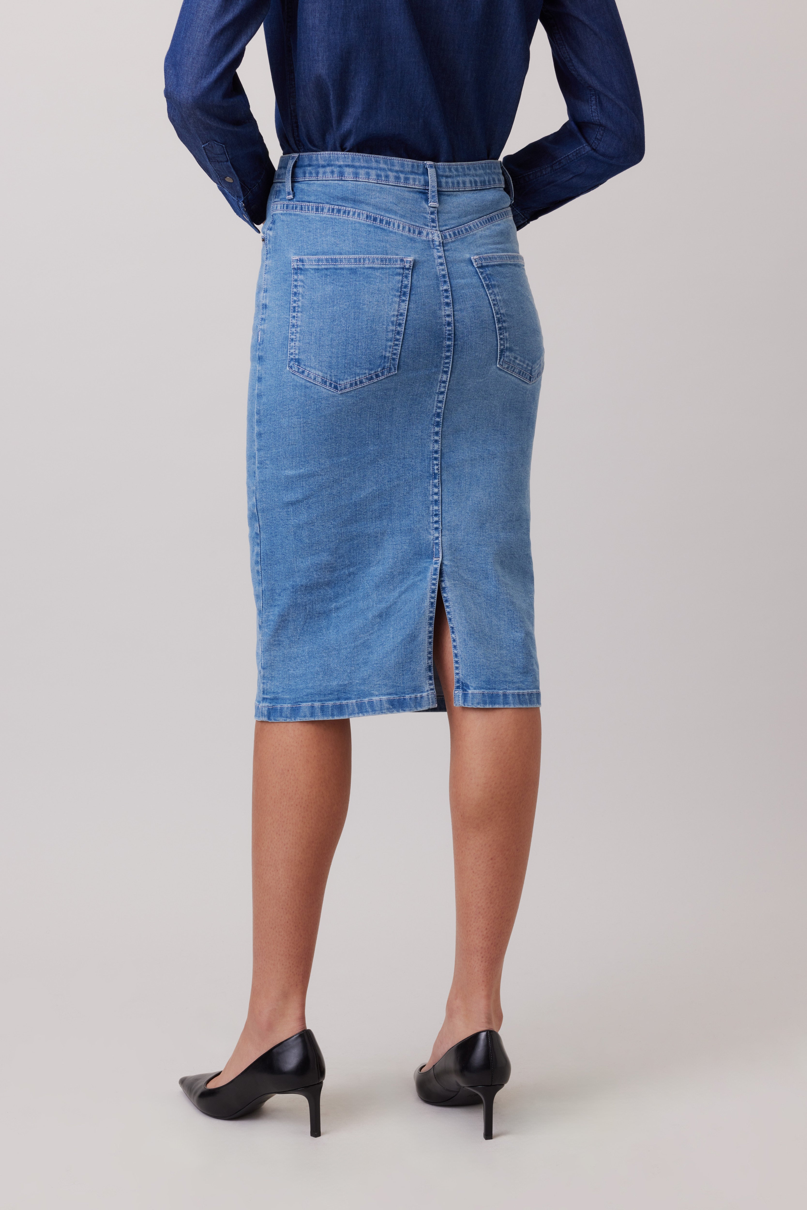 Denim Skirt in midi length