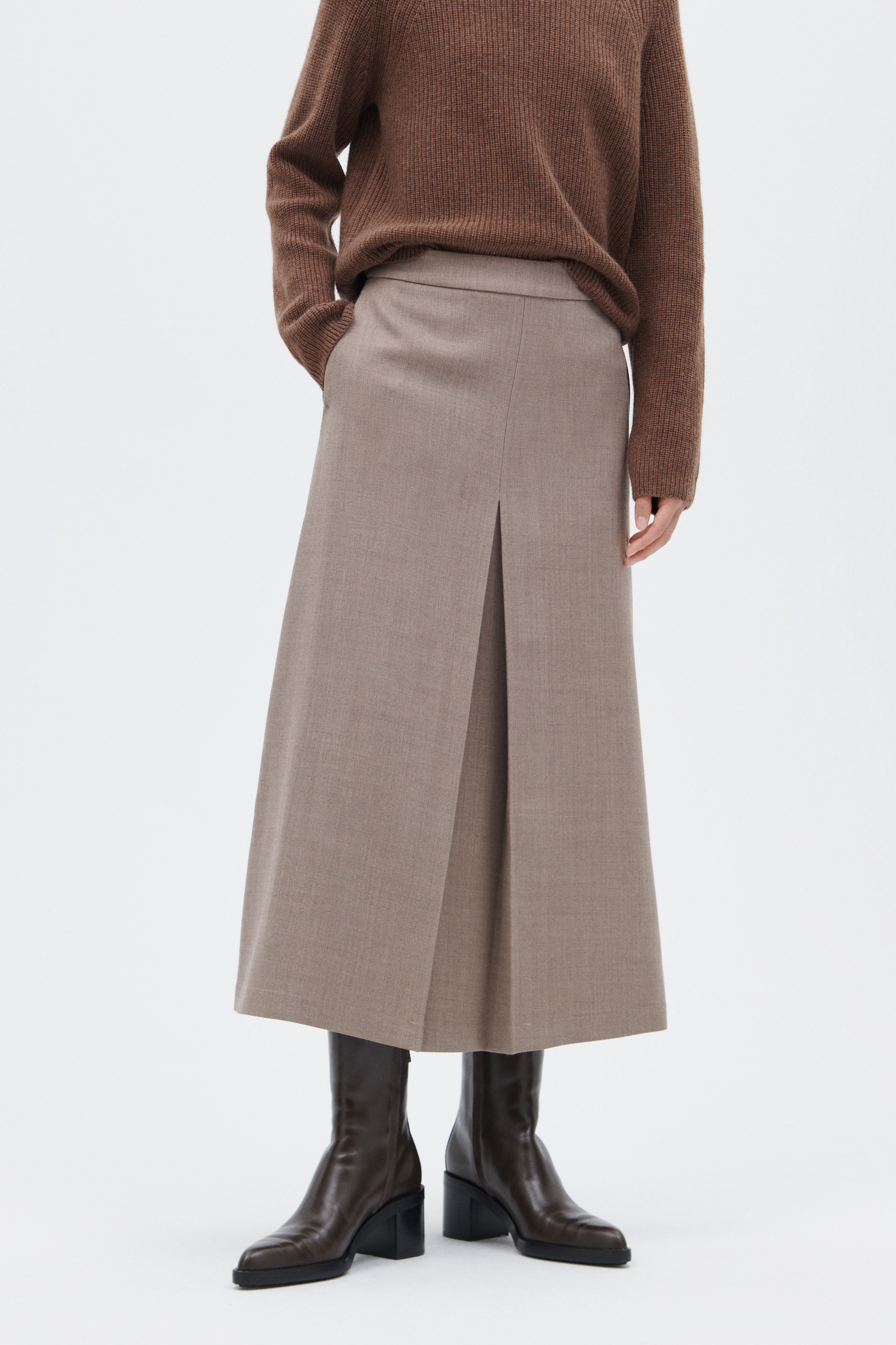 Virgin Wool Long Skirt