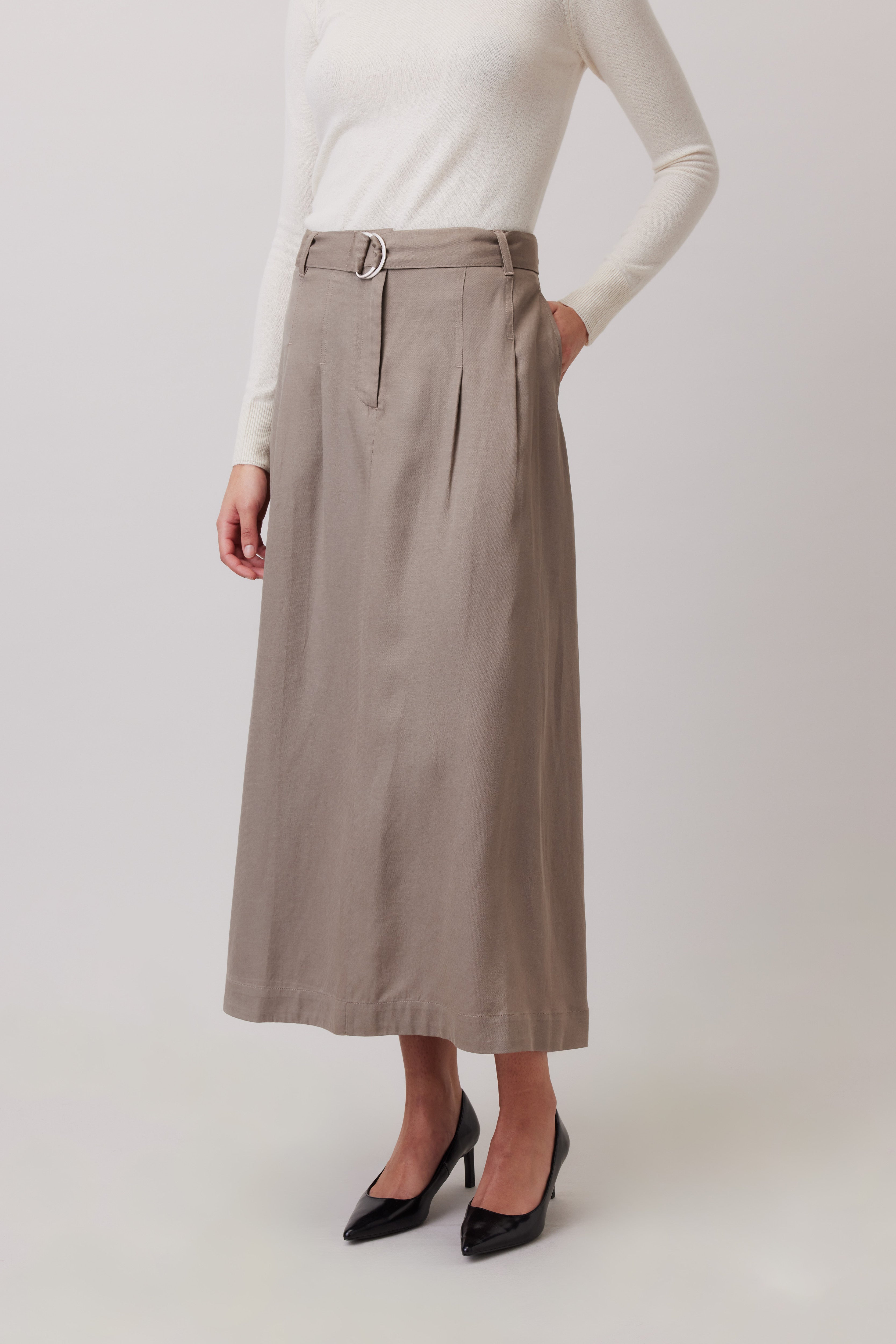 Midi Skirt with Pleats