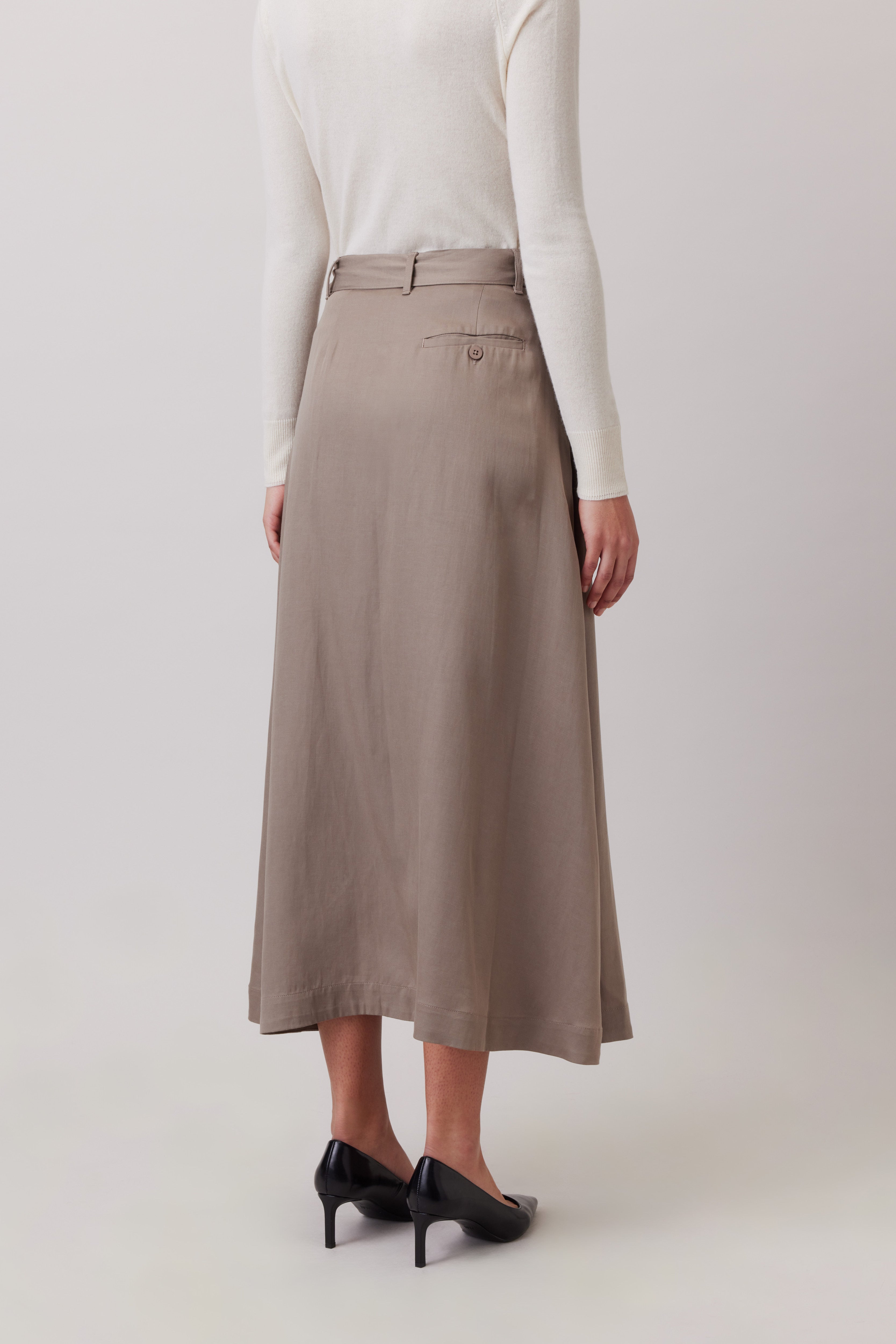 Midi Skirt with Pleats