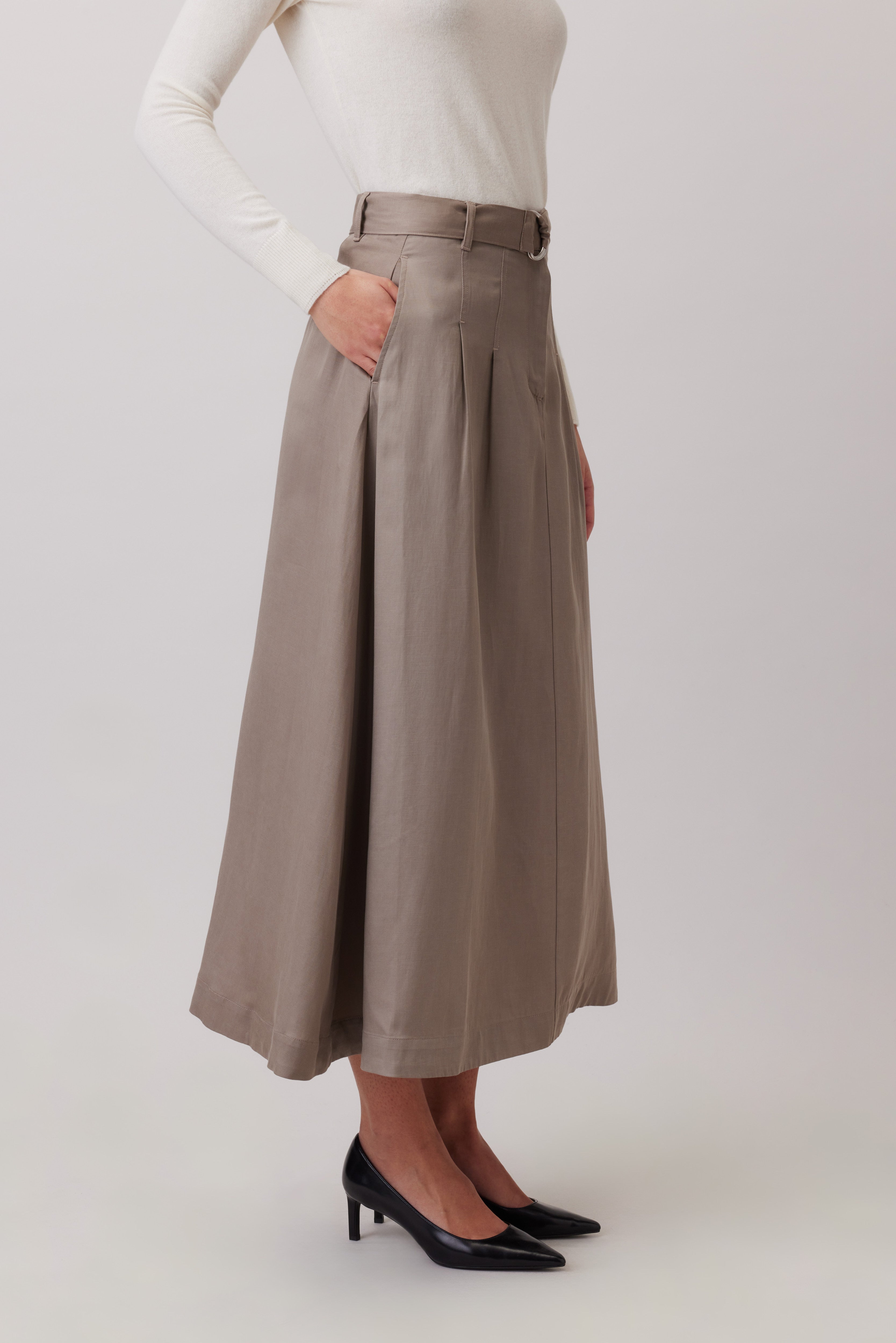 Midi Skirt with Pleats