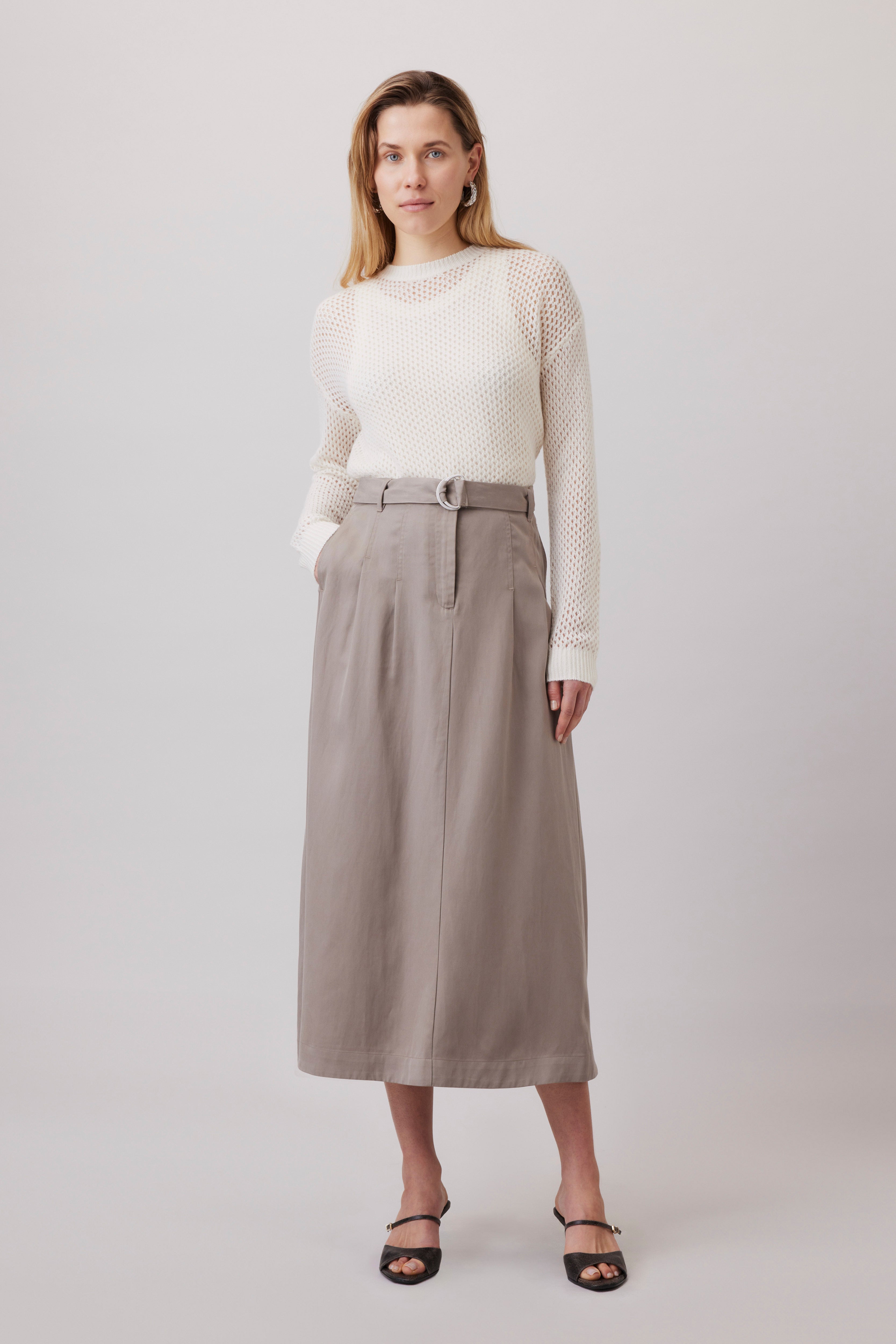 Midi Skirt with Pleats