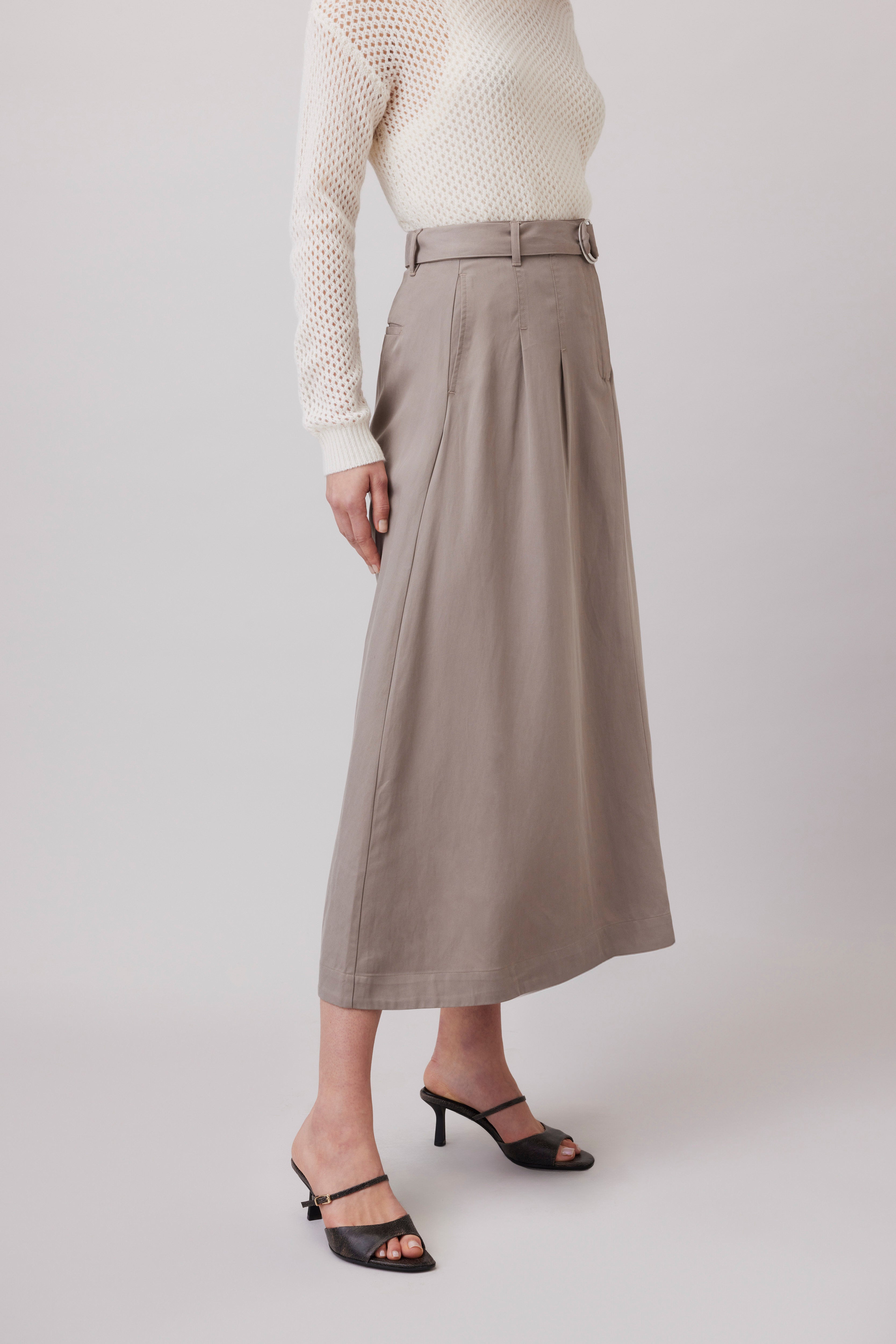 Midi Skirt with Pleats