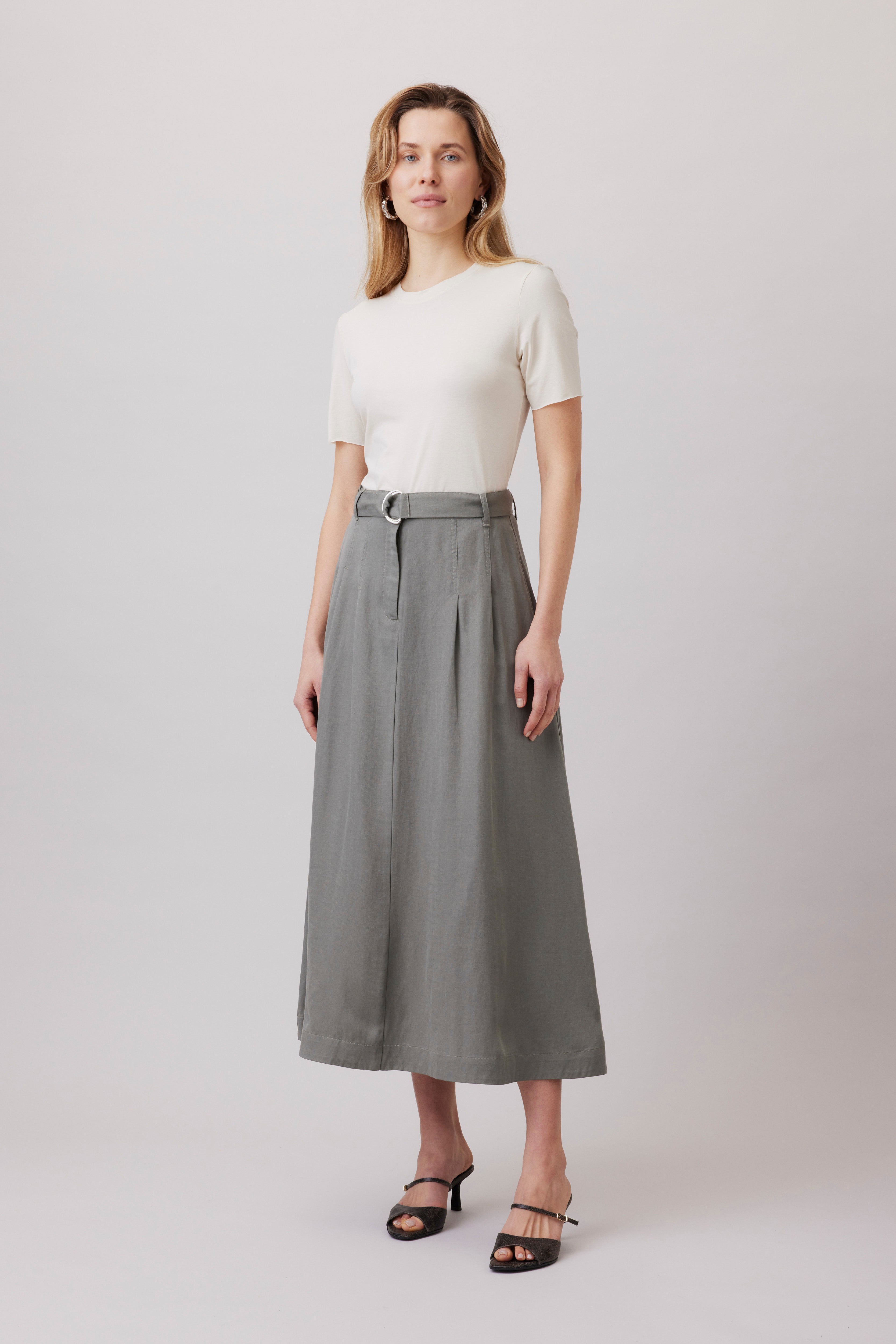 Midi Skirt with Pleats