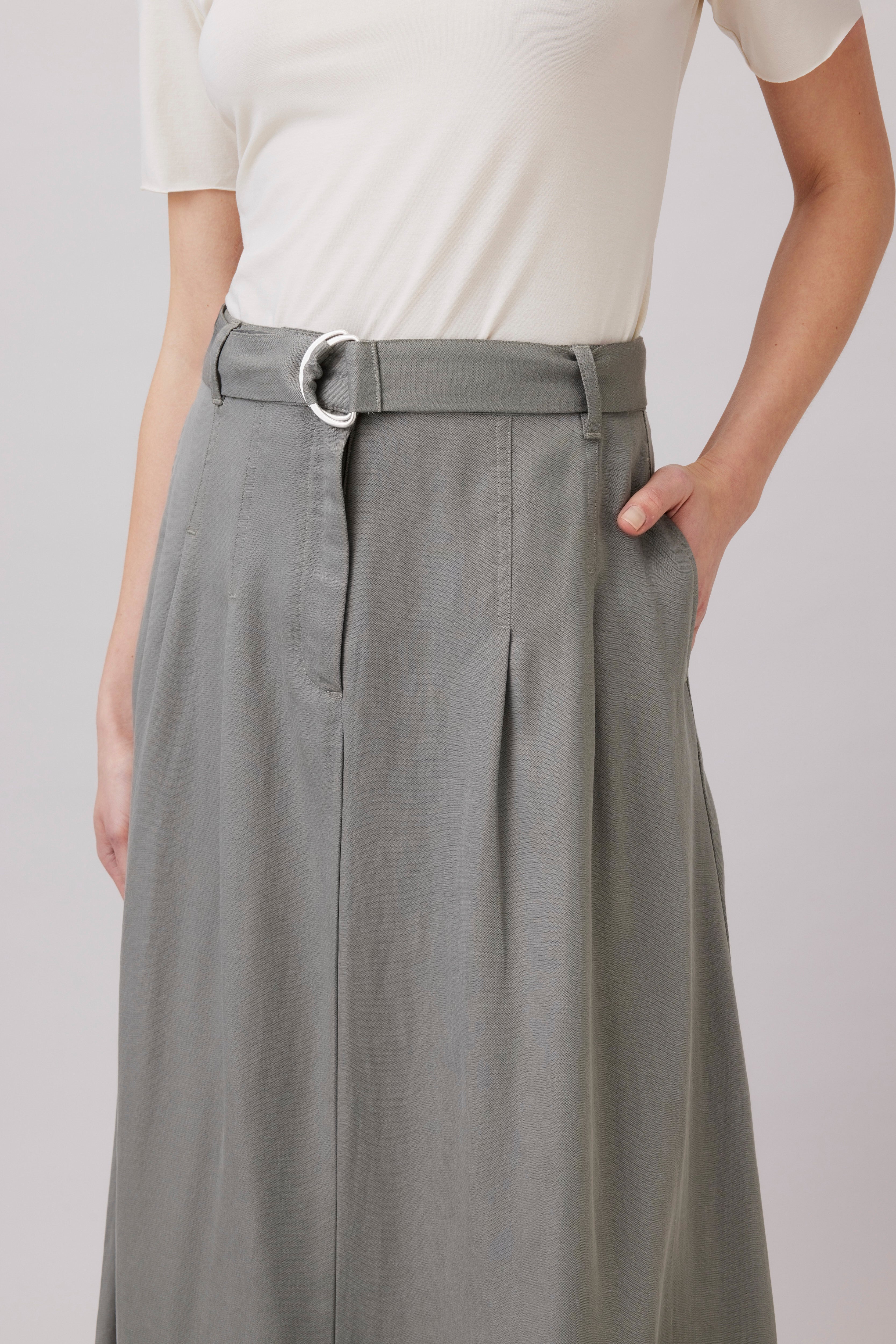 Midi Skirt with Pleats