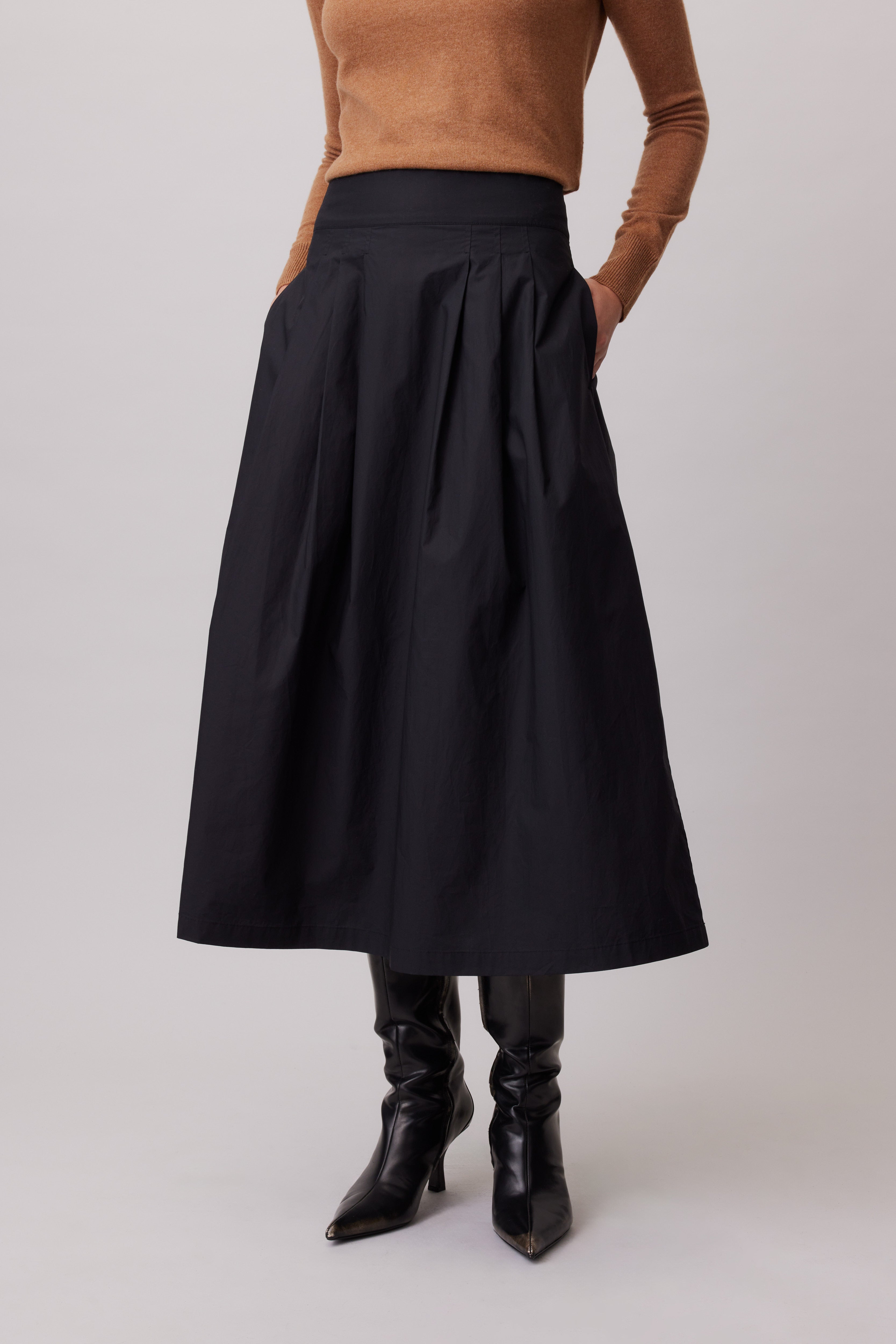 High-Waist Skirt with Pleats