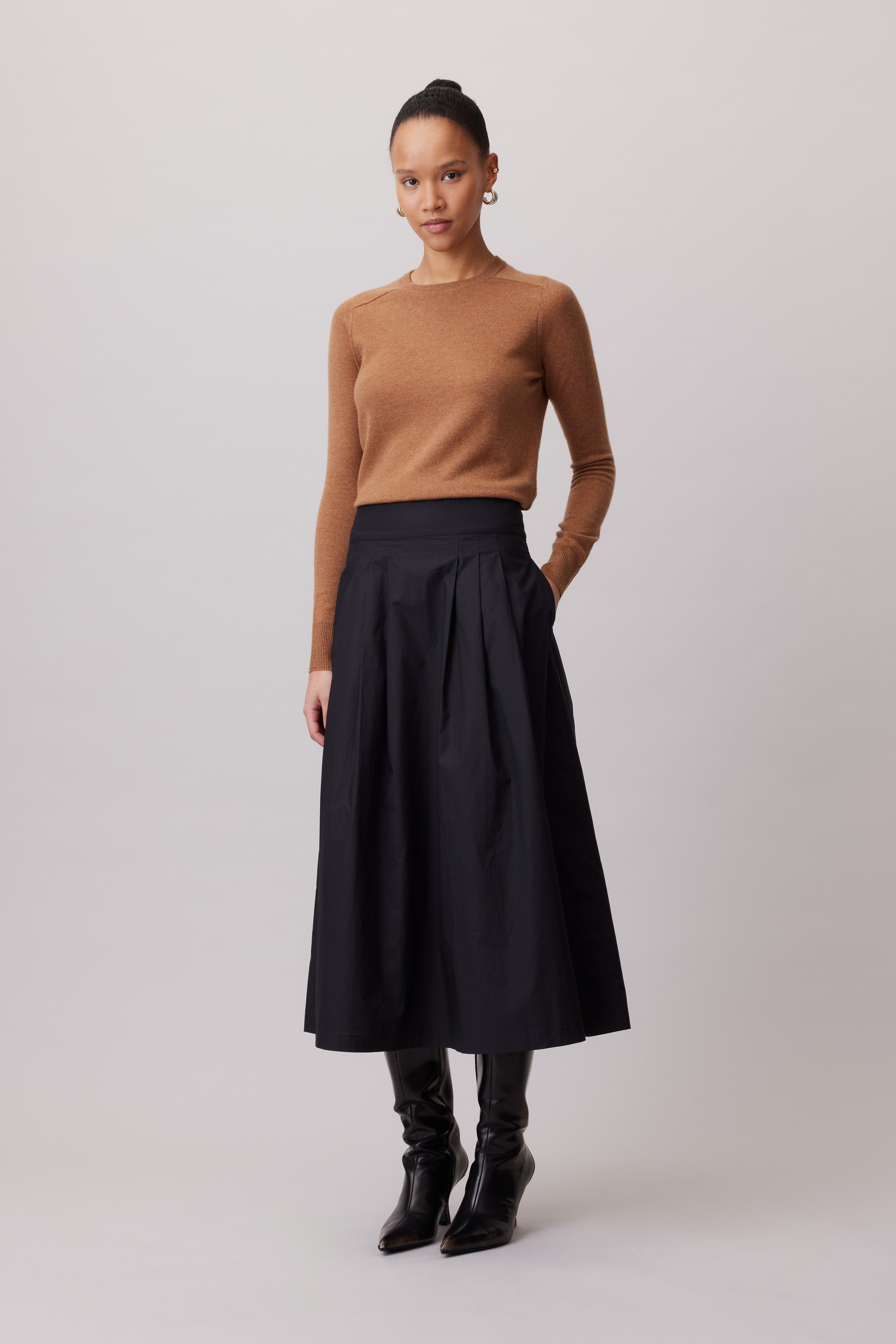 High-Waist Skirt with Pleats