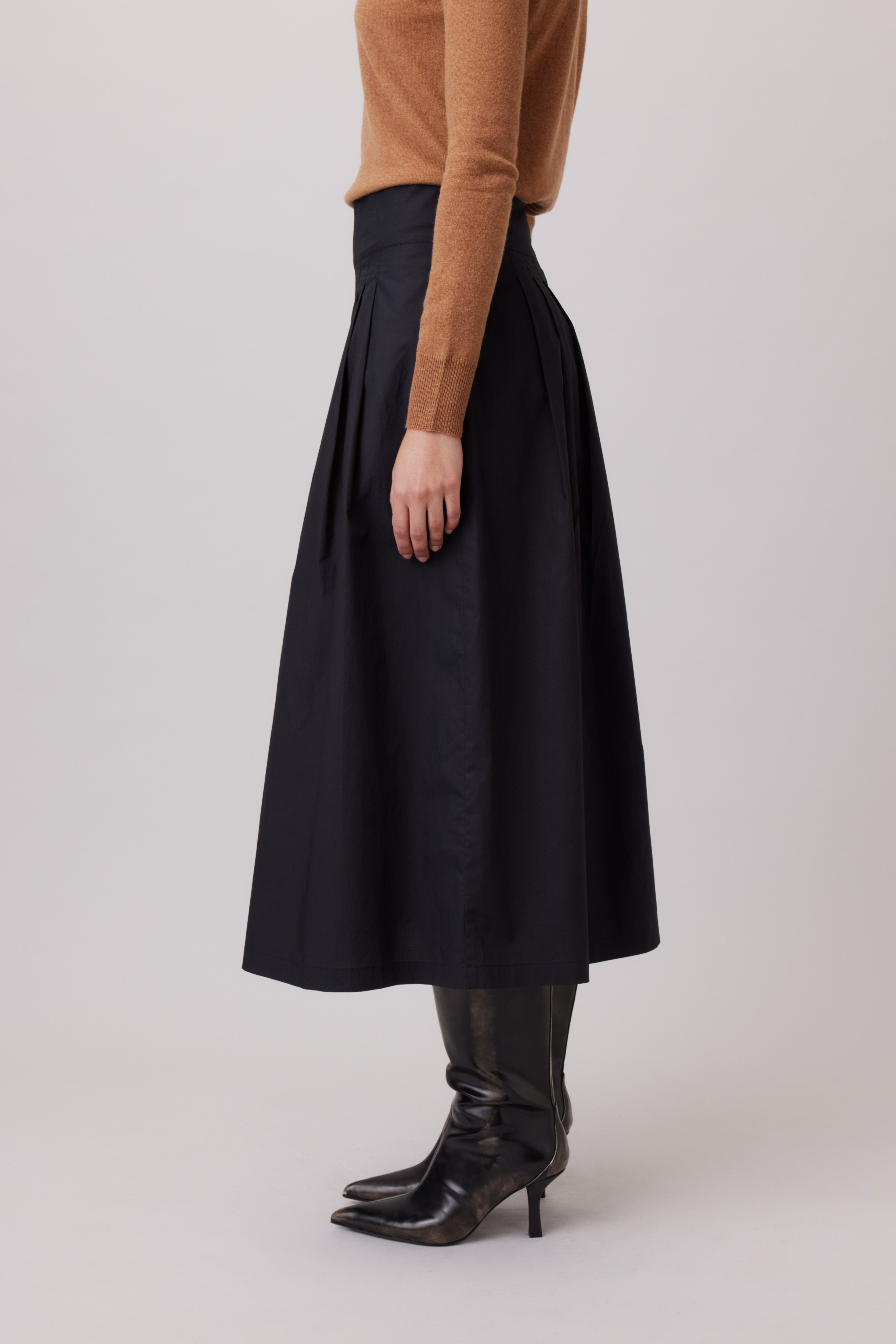 High-Waist Skirt with Pleats